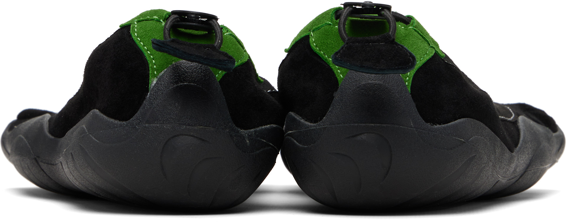 Vibram FiveFingers: ブラック＆グリーン Classic EVO シューズ 