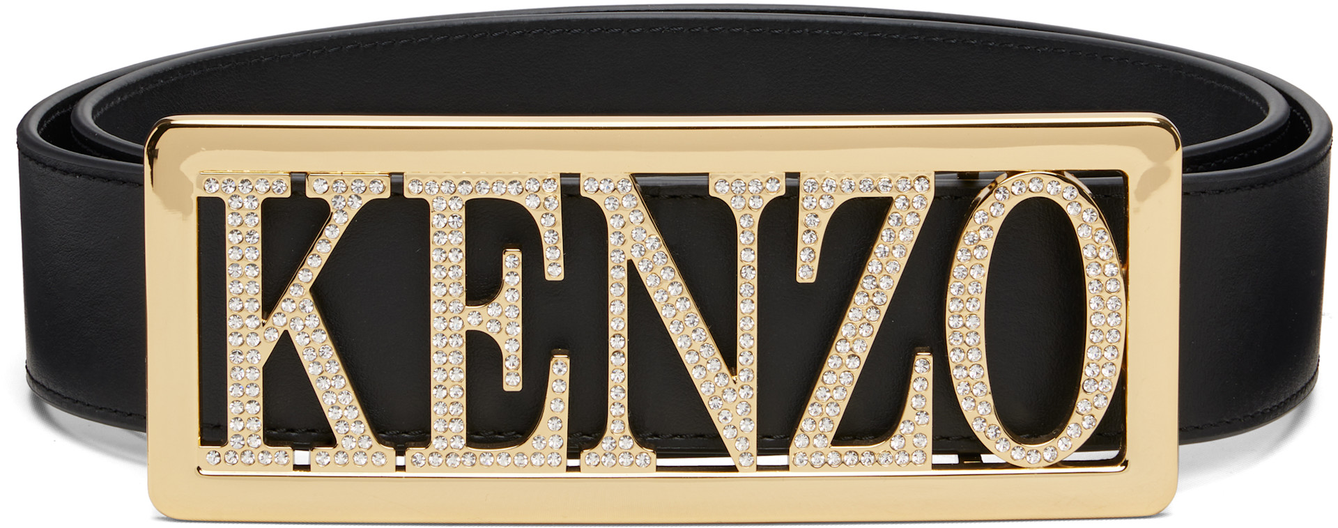 Kenzo: ブラック Kenzo Paris 'KENZO Buckle' ラージ ベルト | SSENSE 日本