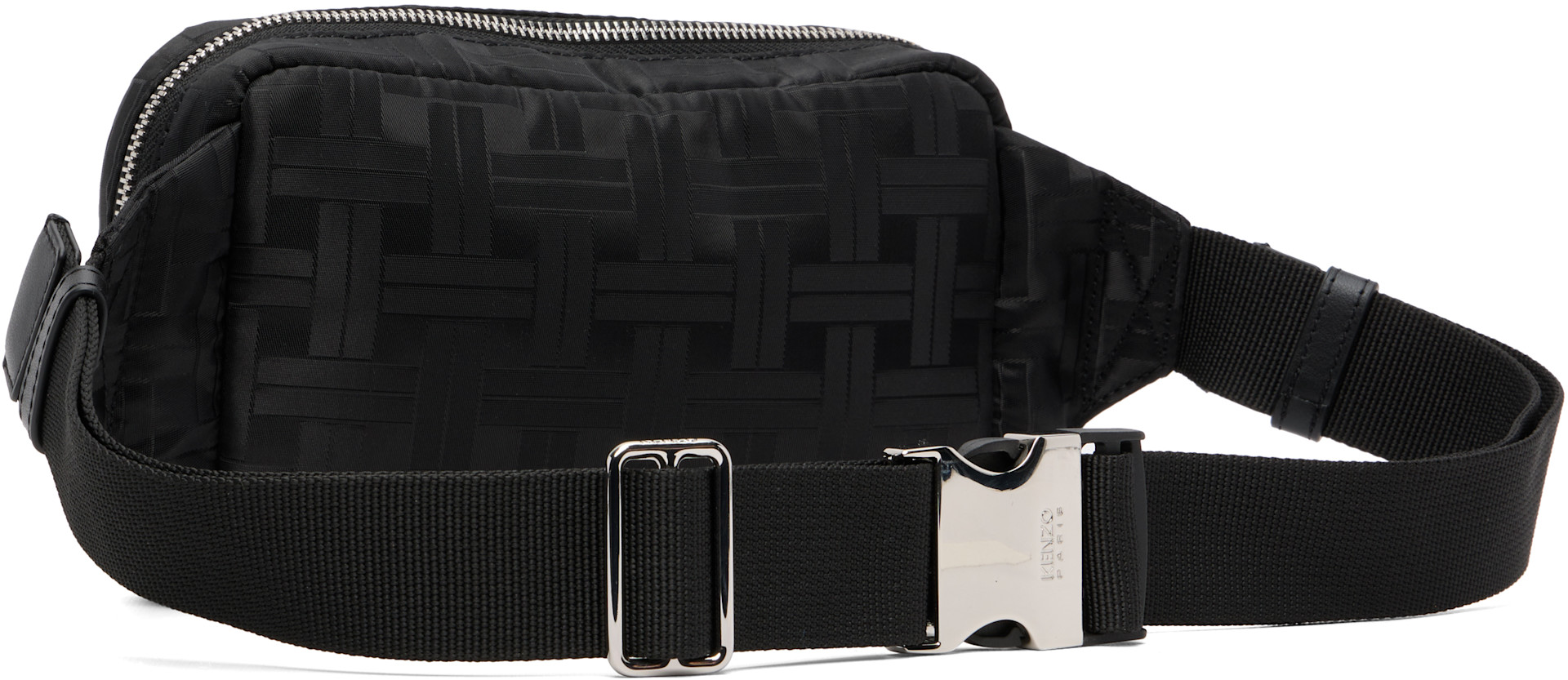 KENZO レザー ファニーパック 黒 Kenzo: Black Kenzo Paris 'KENZO Mura' Belt Bag | SSENSE