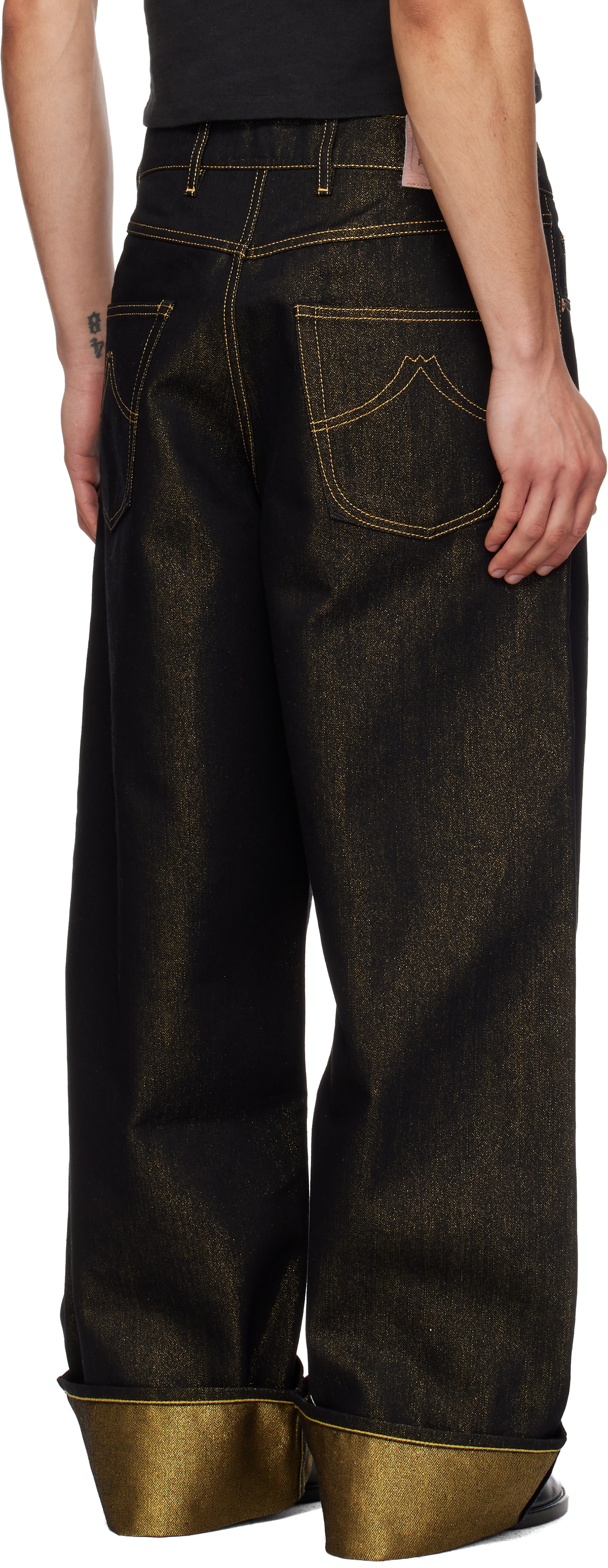 Kenzo: Black Turn Up Wide Fit Jeans | SSENSE