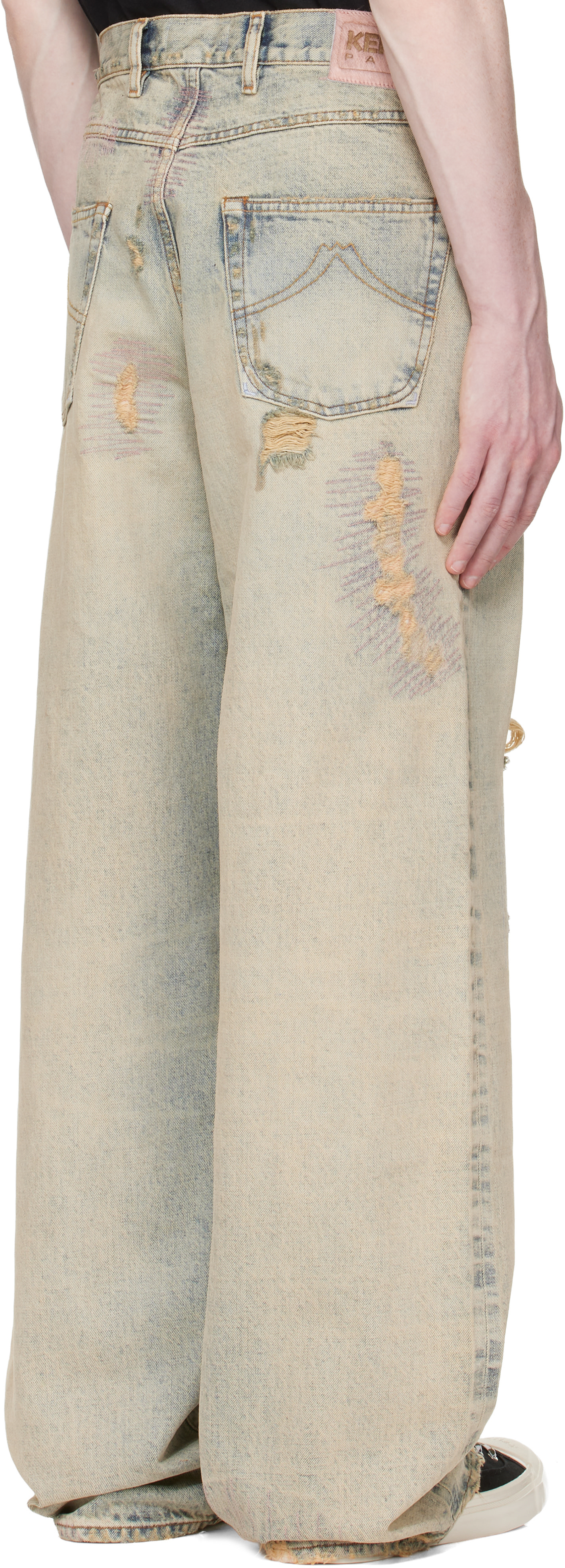 Kenzo: Blue Kenzo Paris Turn Up Wide Fit Jeans | SSENSE