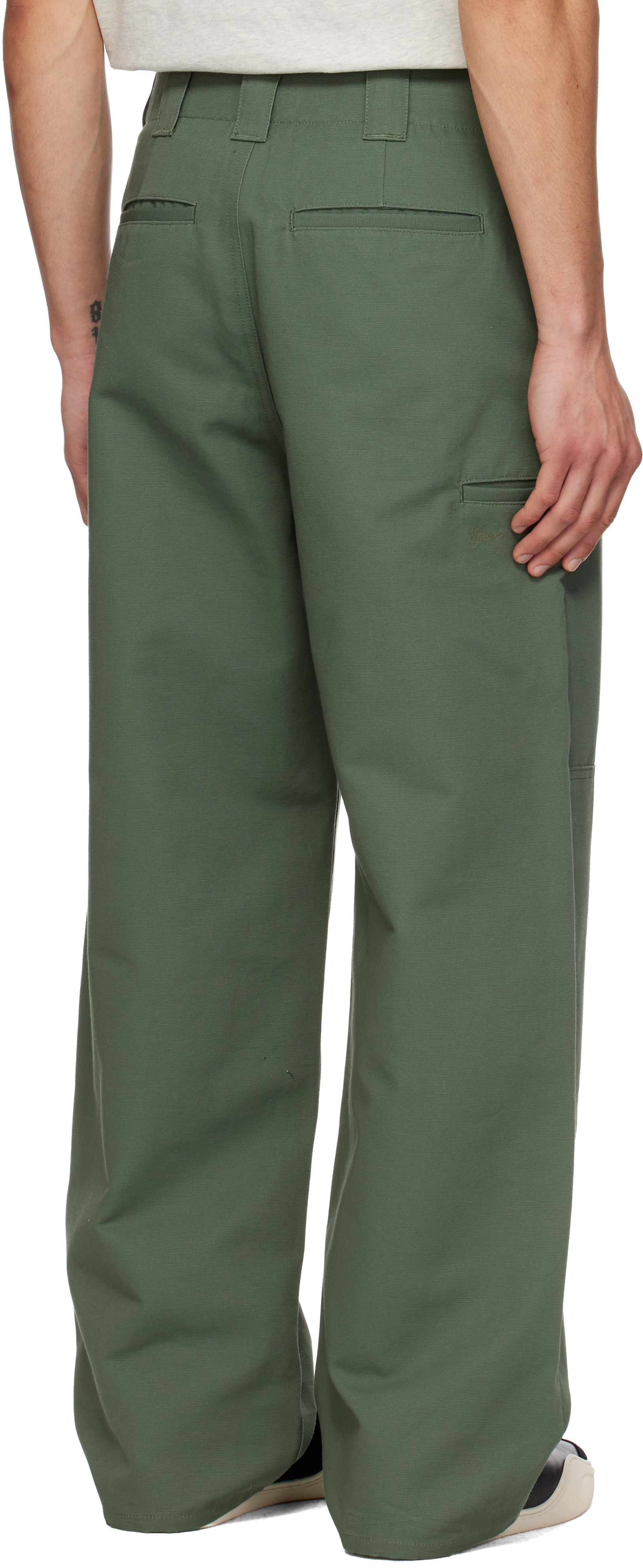 Kenzo - Khaki Kenzo Paris Double Knee Chino Trousers