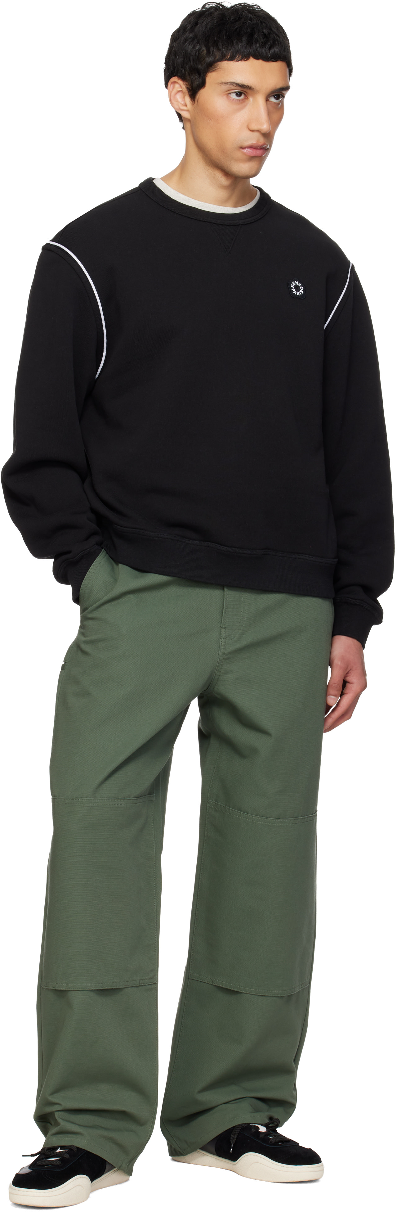 Kenzo - Khaki Kenzo Paris Double Knee Chino Trousers