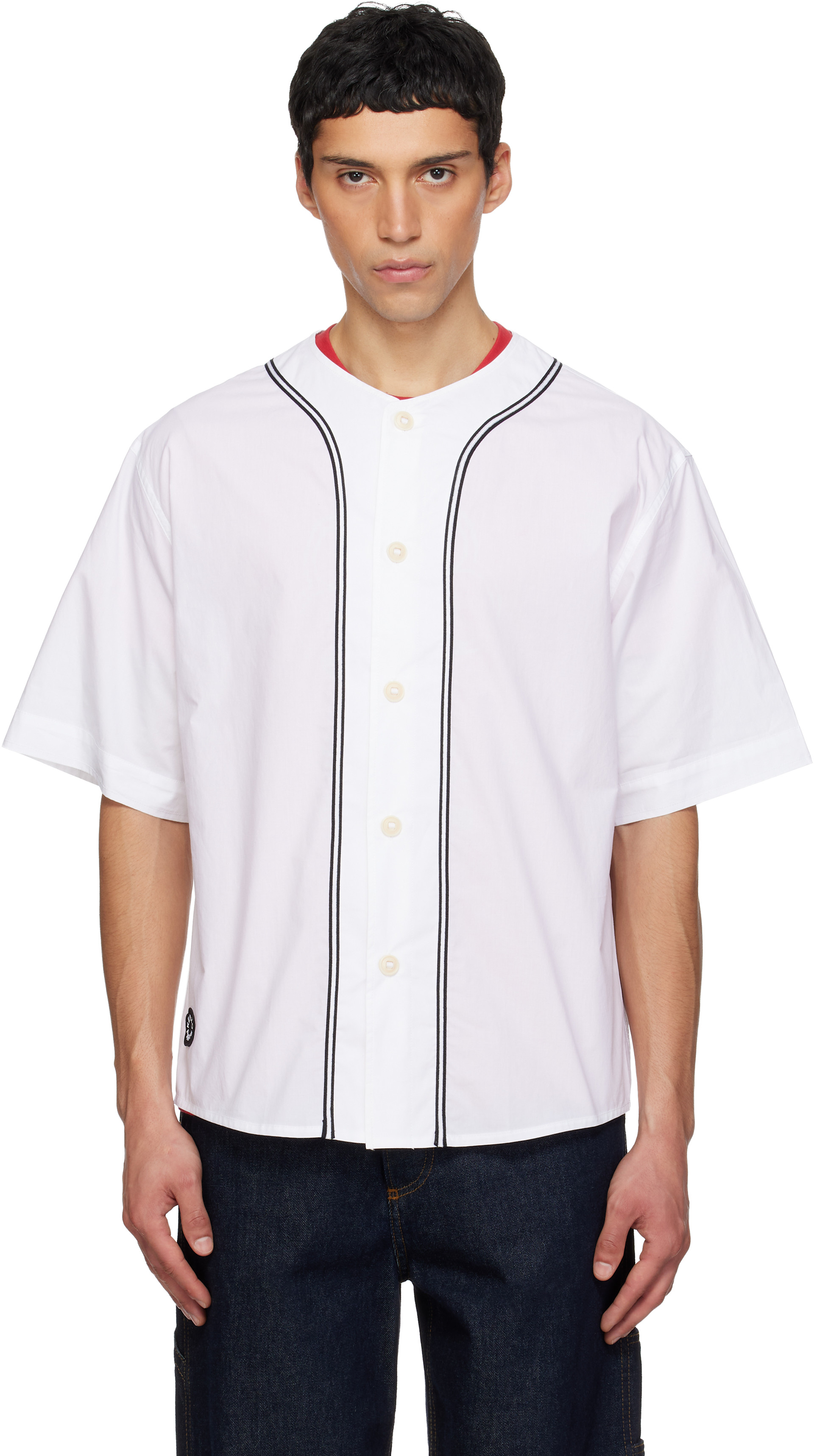 Kenzo: White Kenzo Paris 'Boke Flower 2.0' Baseball Shirt | SSENSE