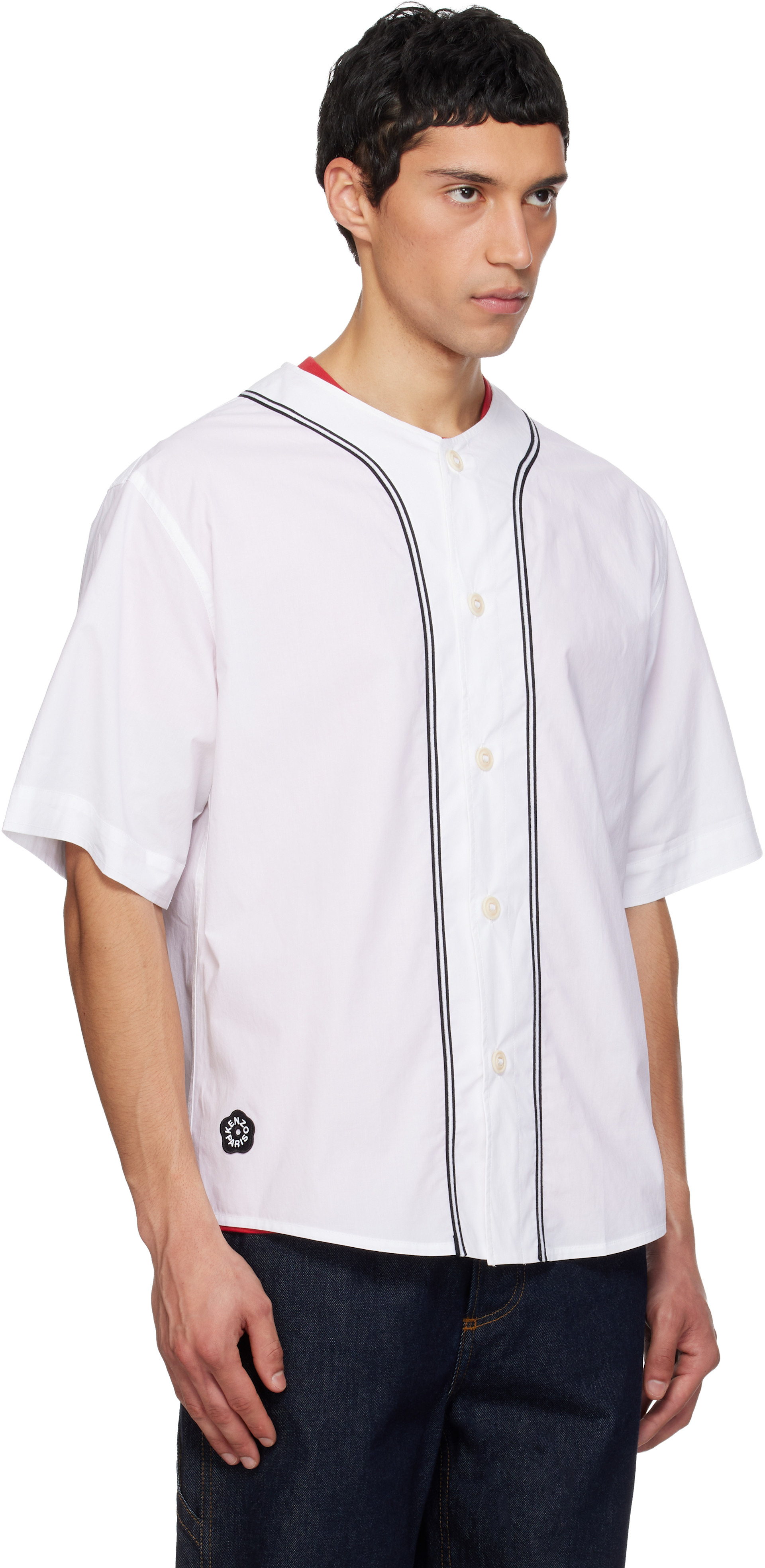 Kenzo: White Kenzo Paris 'Boke Flower 2.0' Baseball Shirt | SSENSE