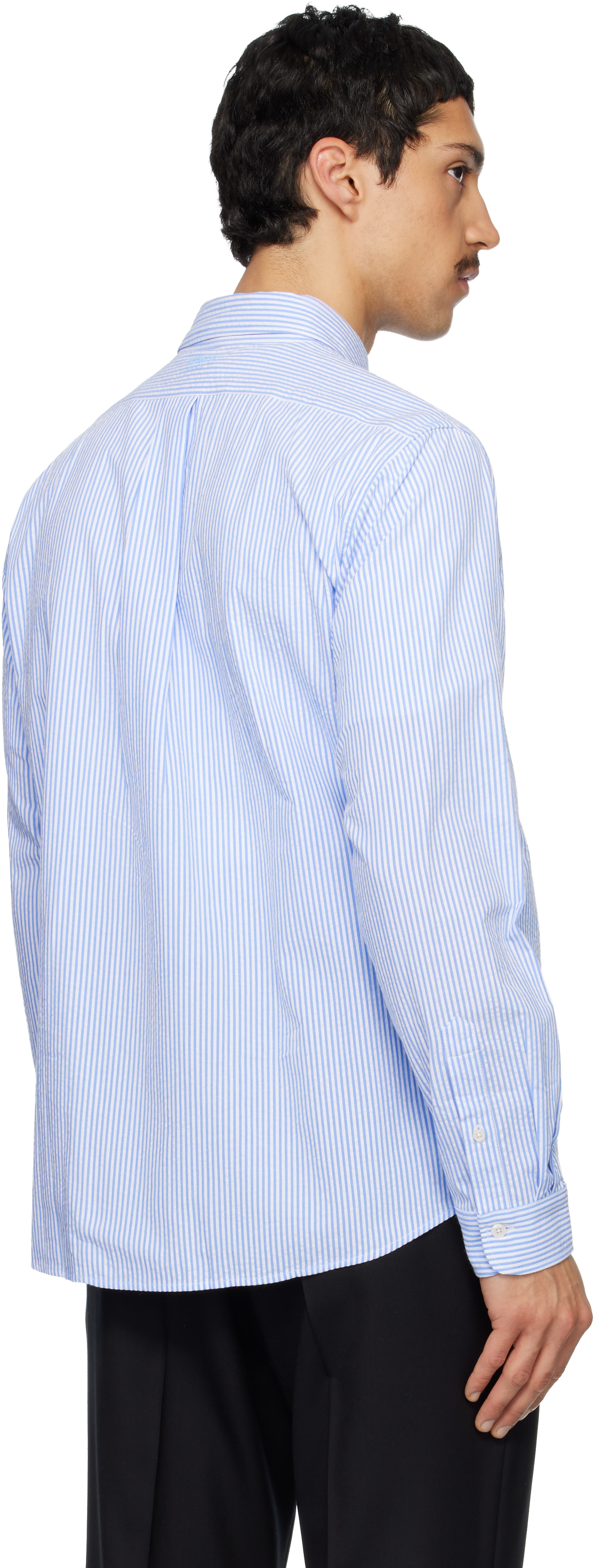 Kenzo: Blue Kenzo Paris 'Boke Flower' Embroidered Casual Shirt