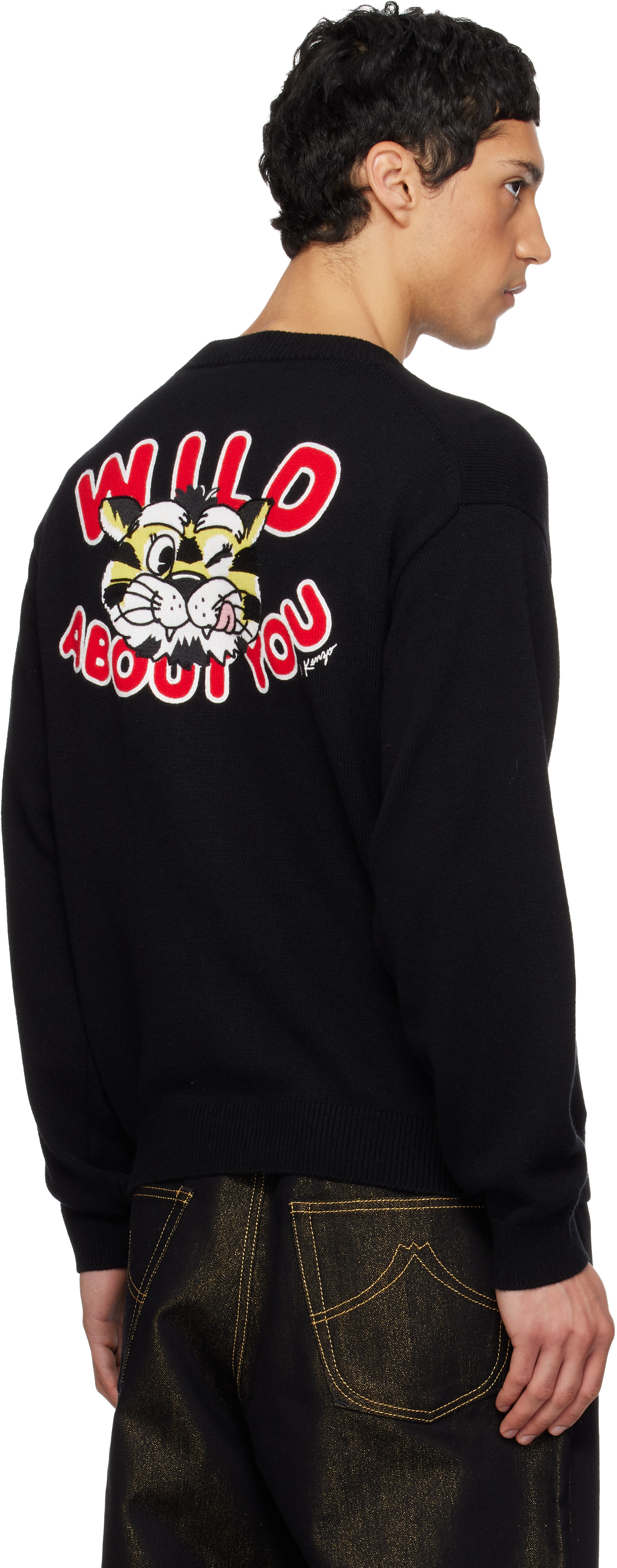 Kenzo: Black Kenzo Paris 'KENZO Wild Tiger' Cardigan | SSENSE