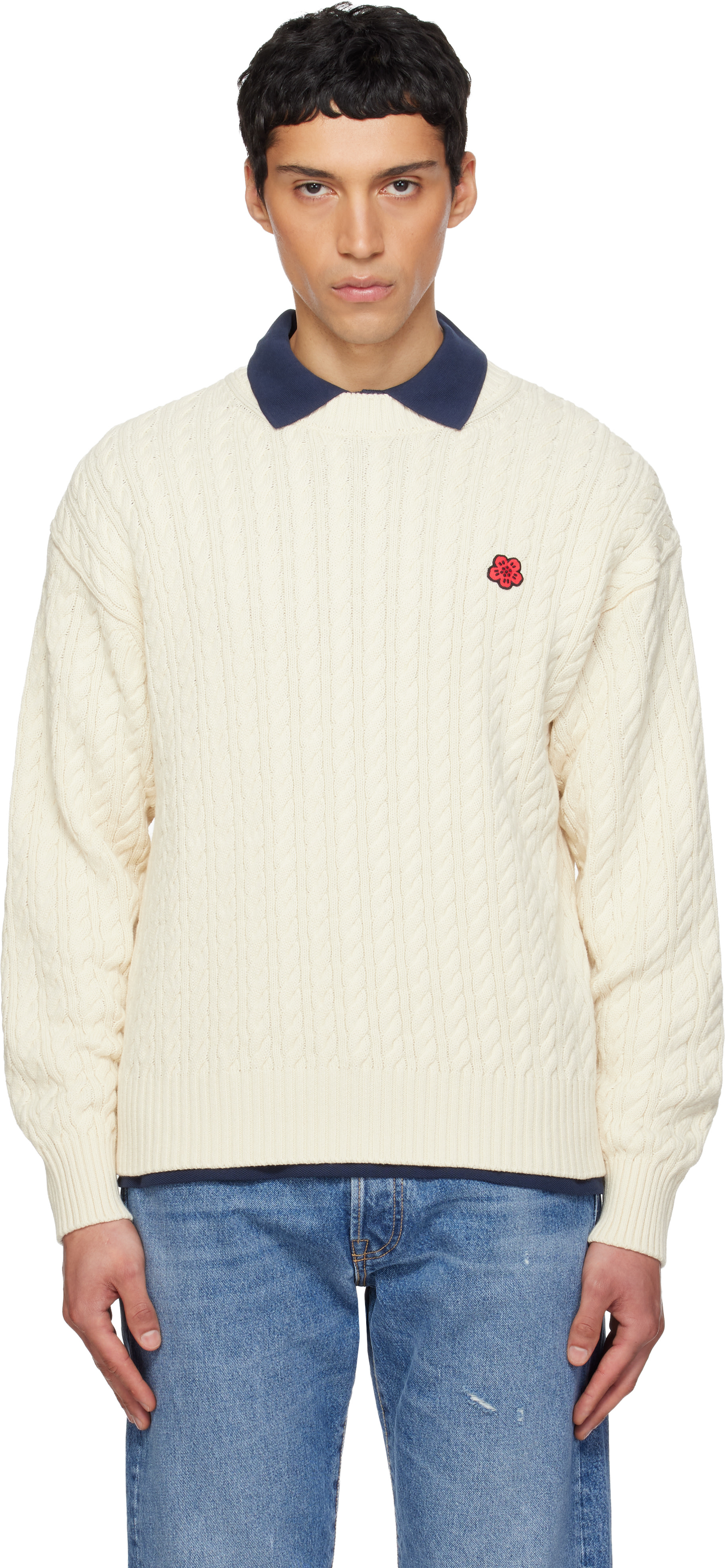 Kenzo - Off-White Kenzo Paris 'Boke Flower' Knit Sweater