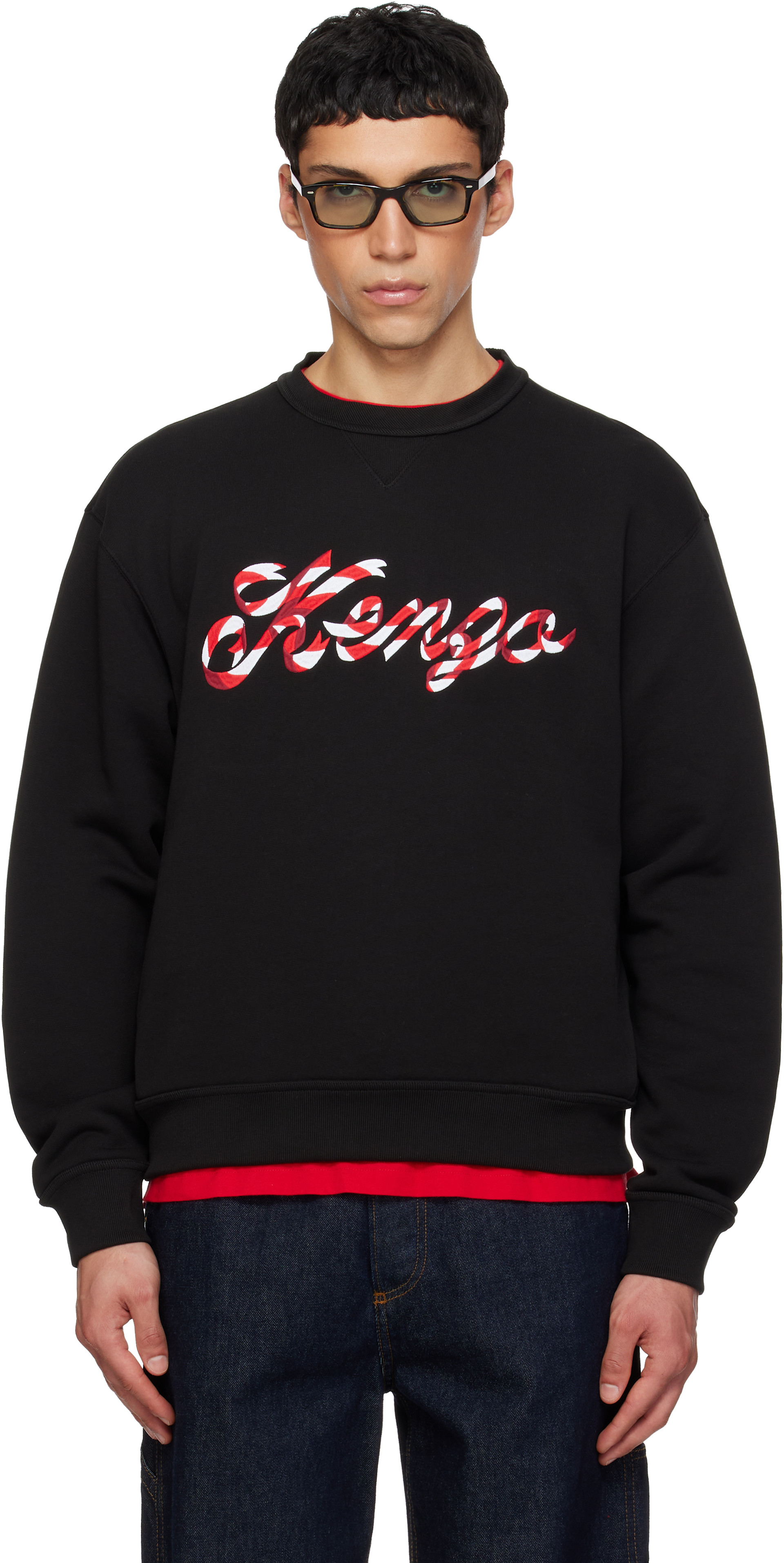 Kenzo - Pull molletonné noir à logo brodé - KENZO Winter Holidays