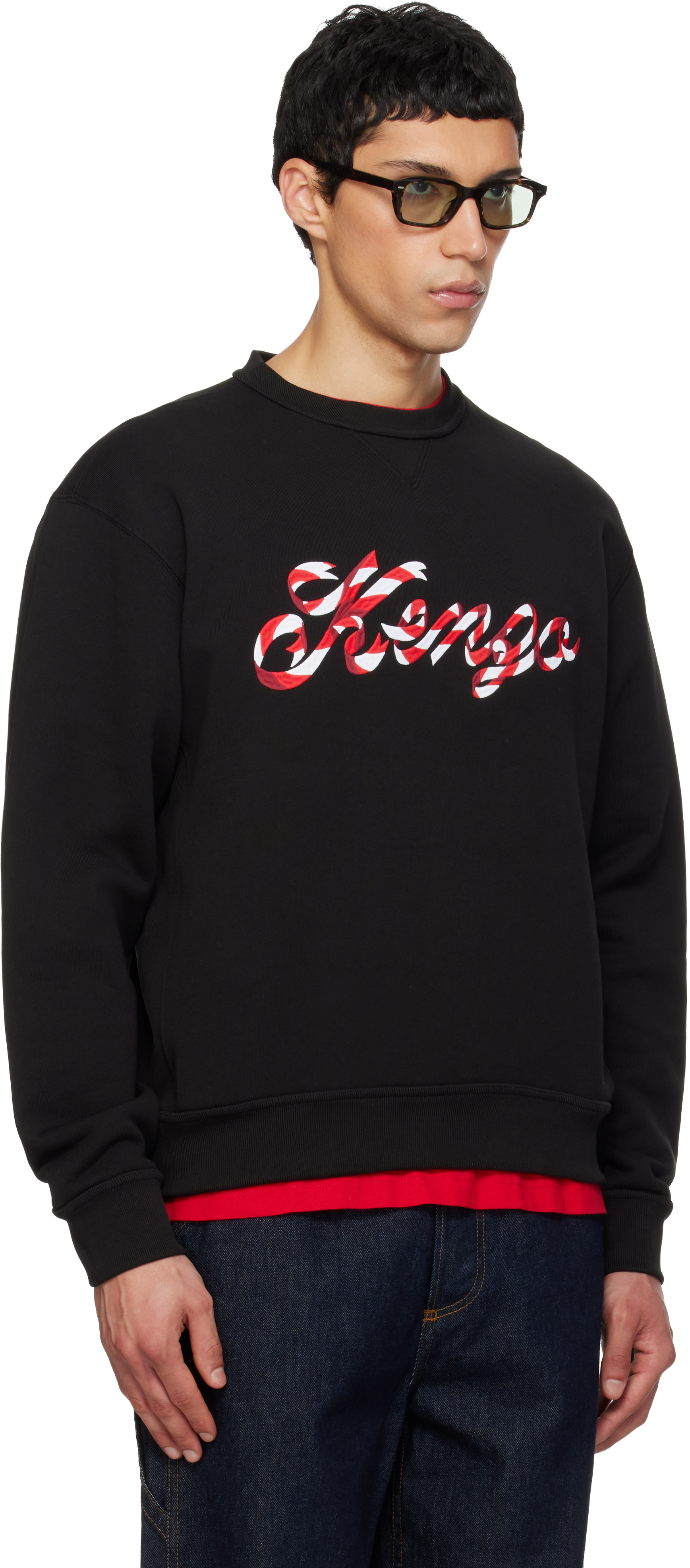 Kenzo - Pull molletonné noir à logo brodé - KENZO Winter Holidays