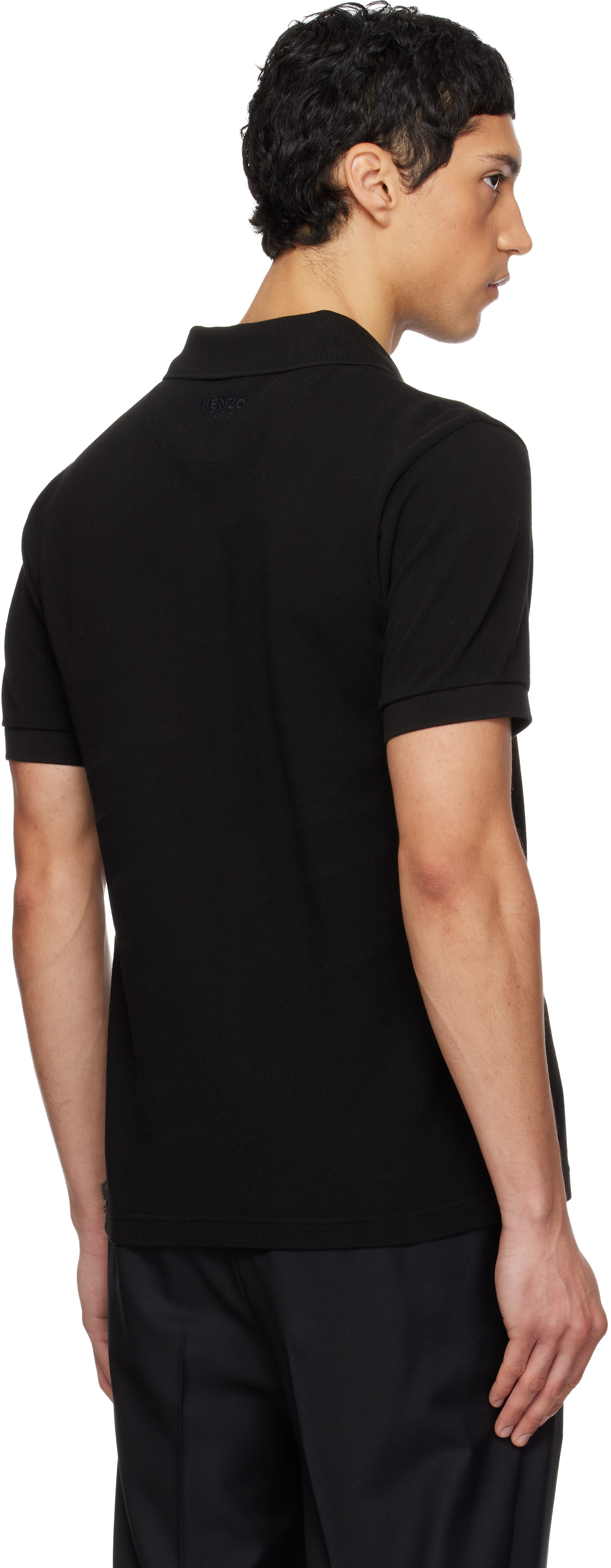 Kenzo: Black Kenzo Paris 'KENZO Wild Tiger' Slim Polo | SSENSE
