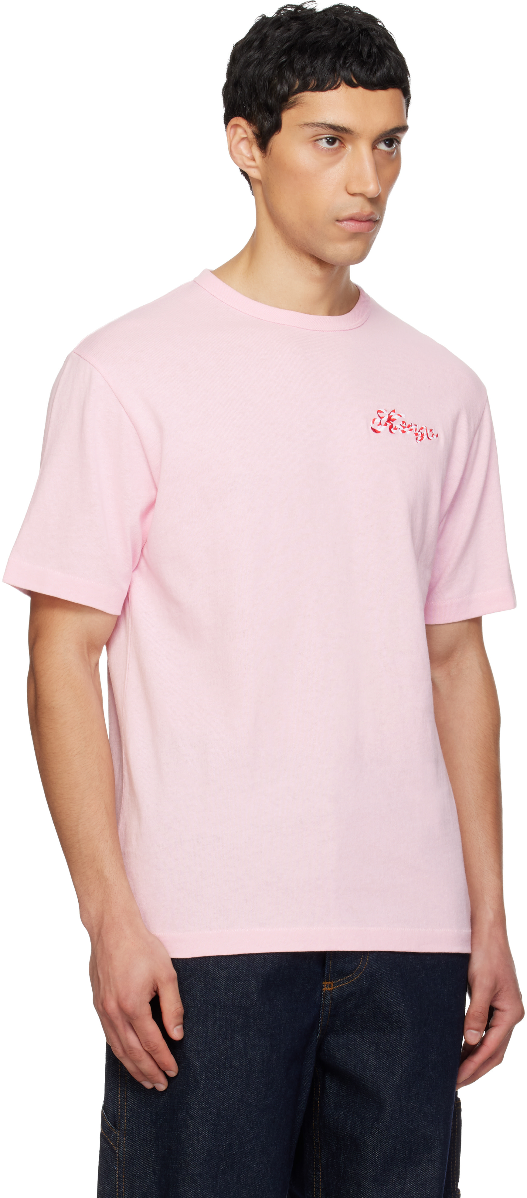 Kenzo: Pink Kenzo Paris 'KENZO Winter Holidays' Embroidered T