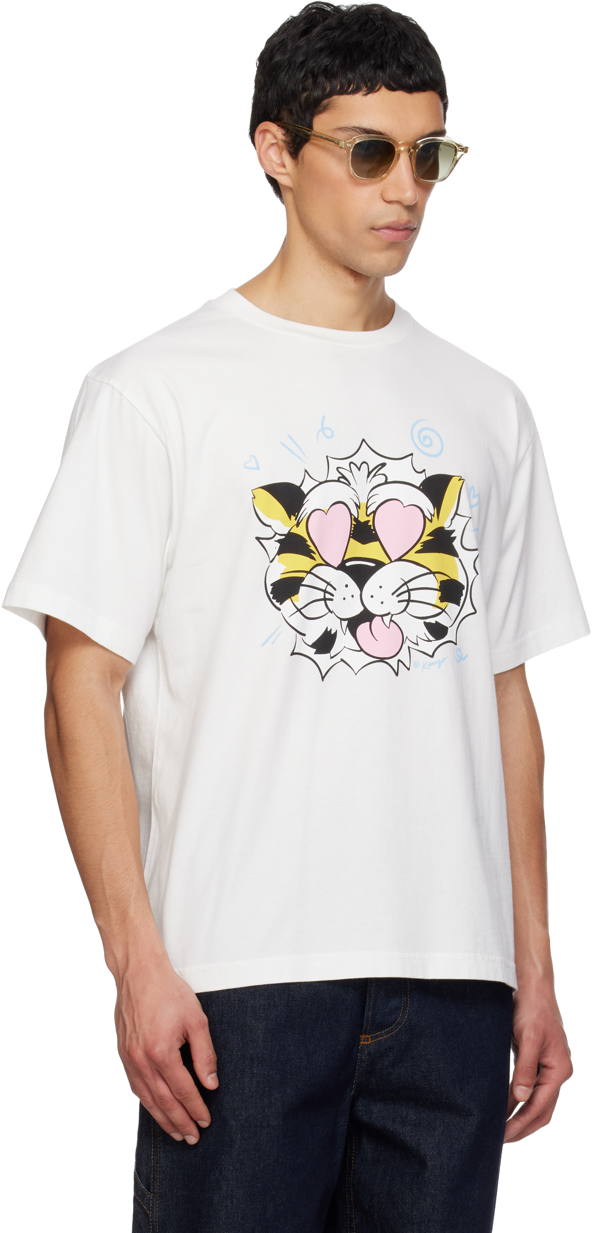 Kenzo: ホワイト Kenzo Paris 'KENZO Wild Tiger' オーバーサイズ T