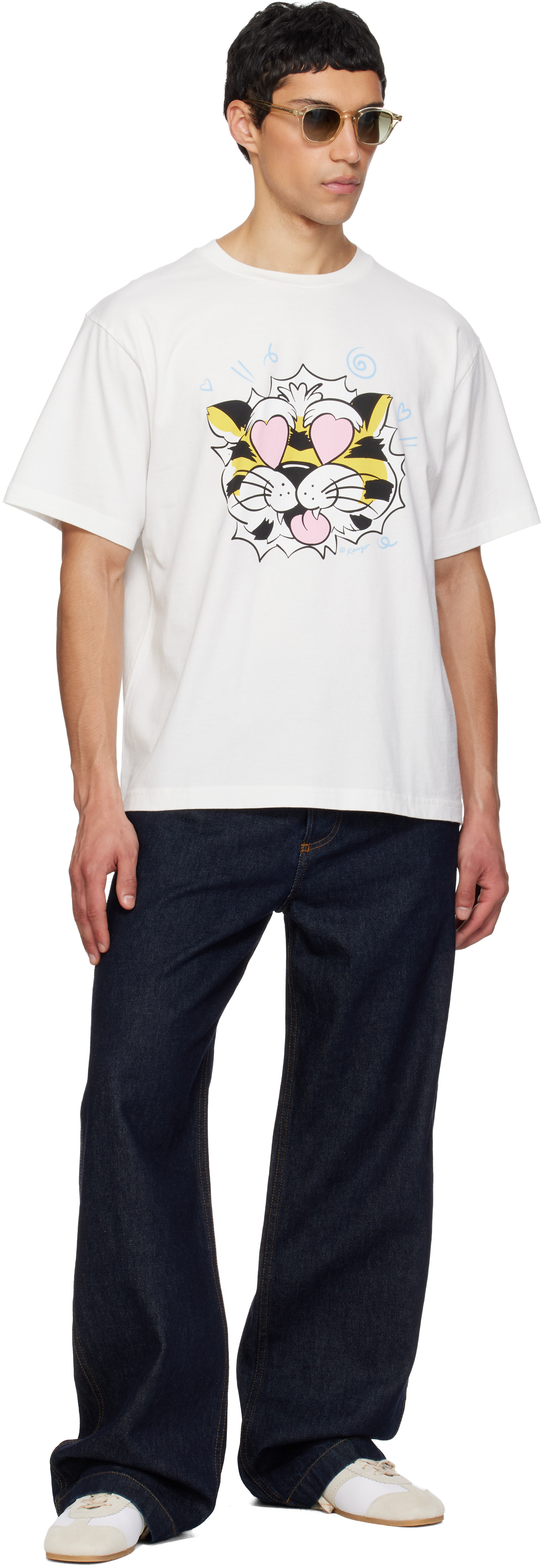 Kenzo: White Kenzo Paris 'KENZO Wild Tiger' Oversized T-shirt | SSENSE