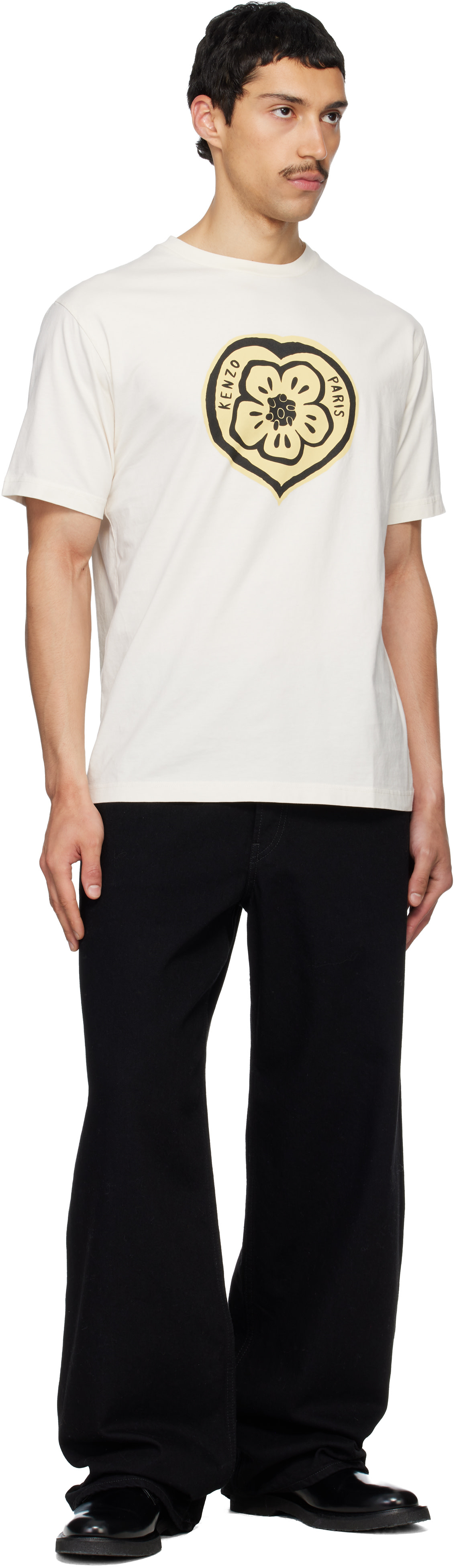 Kenzo: Off-White Kenzo Paris 'KENZO Boke Heart' T-shirt | SSENSE
