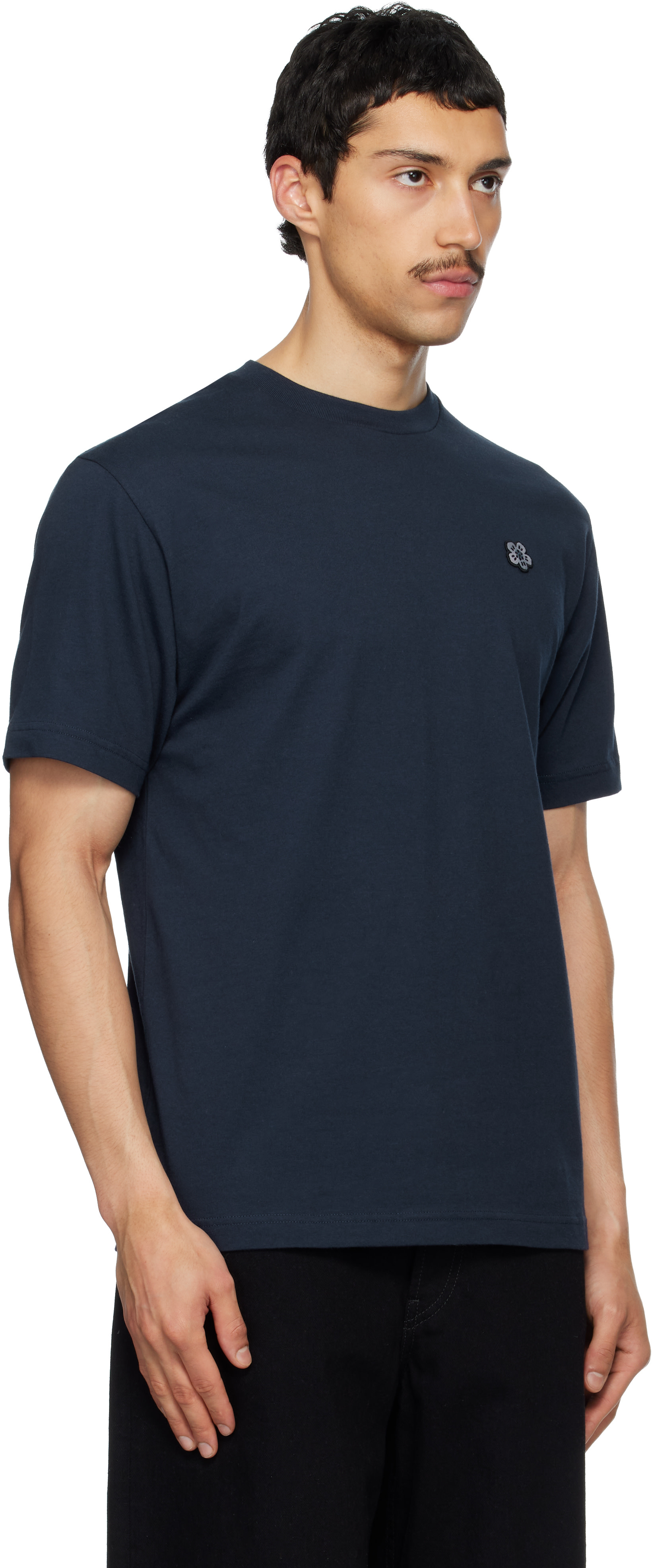Kenzo: Navy Kenzo Paris 'Boke Flower' Embroidered T-shirt | SSENSE