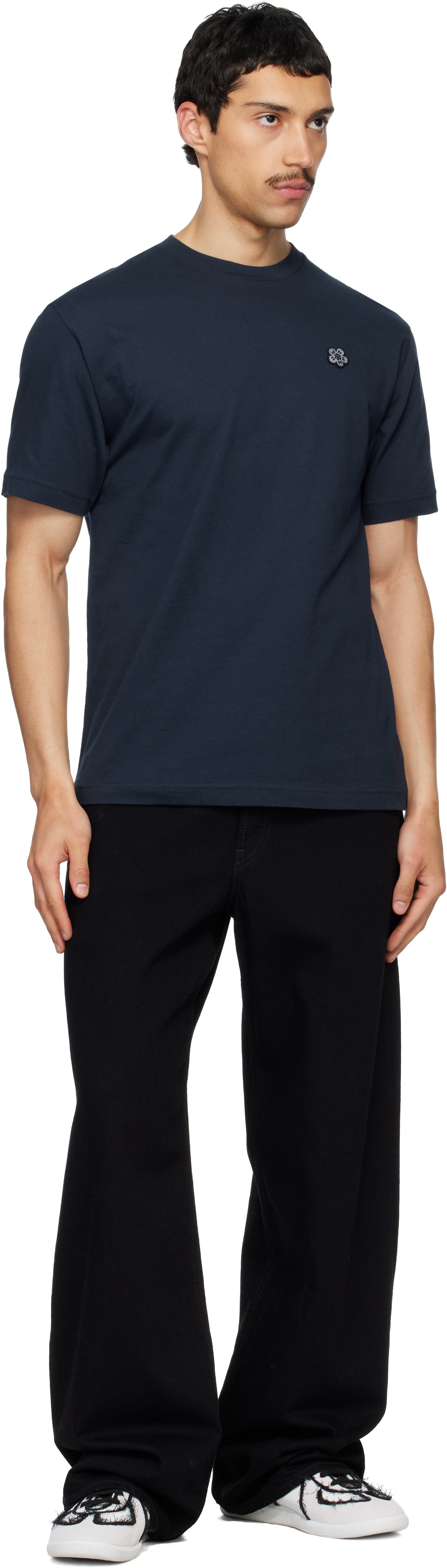 Kenzo: Navy Kenzo Paris 'Boke Flower' Embroidered T-shirt | SSENSE