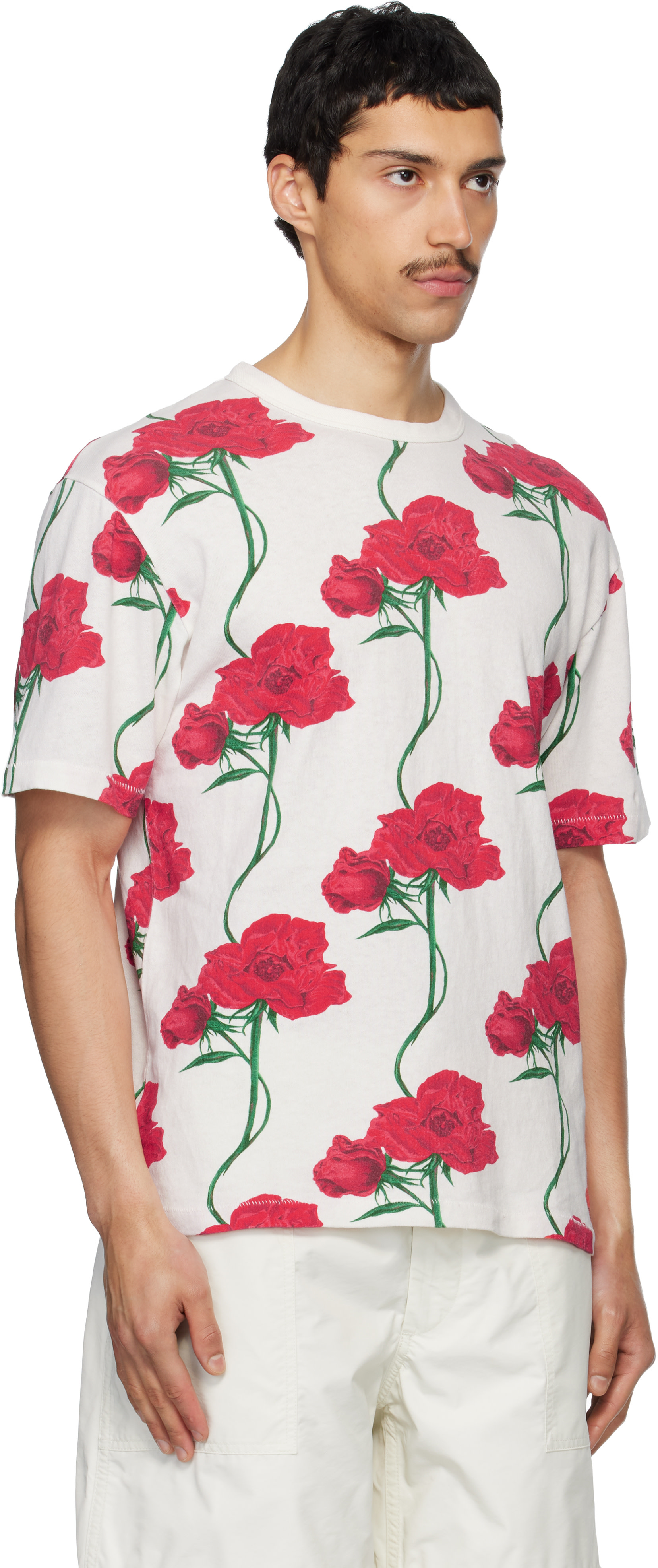 Kenzo: Off-White Kenzo Paris 'KENZO Archive Rose' T-shirt | SSENSE