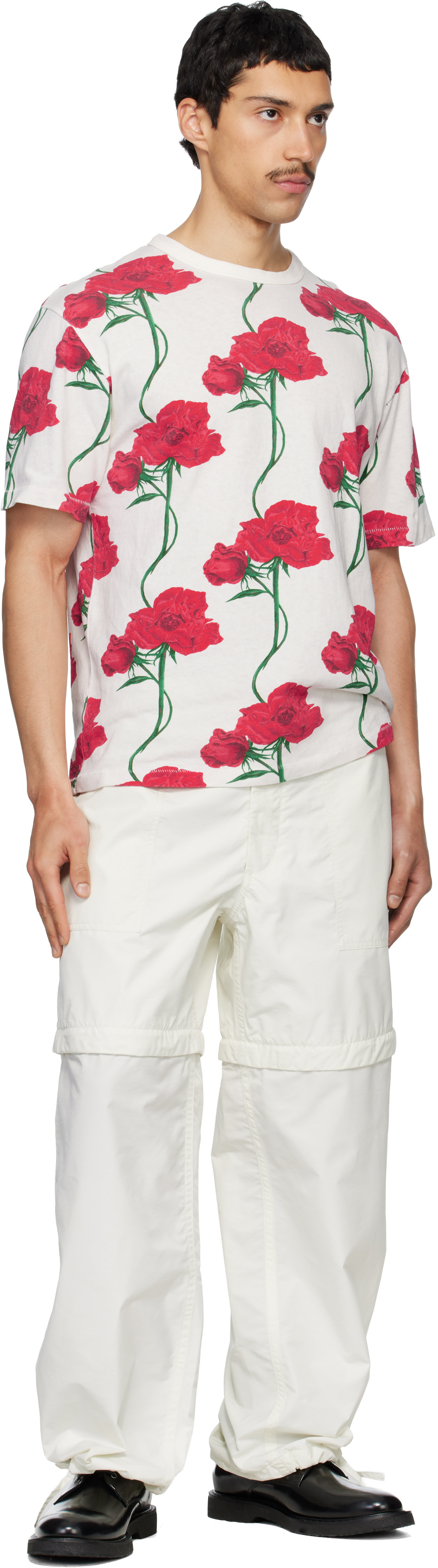 90s KENZO HOOME Tシャツ archive VINTAGE 短丈 Kenzo: Off-White Kenzo Paris 'KENZO Archive Rose' T-shirt | SSENSE