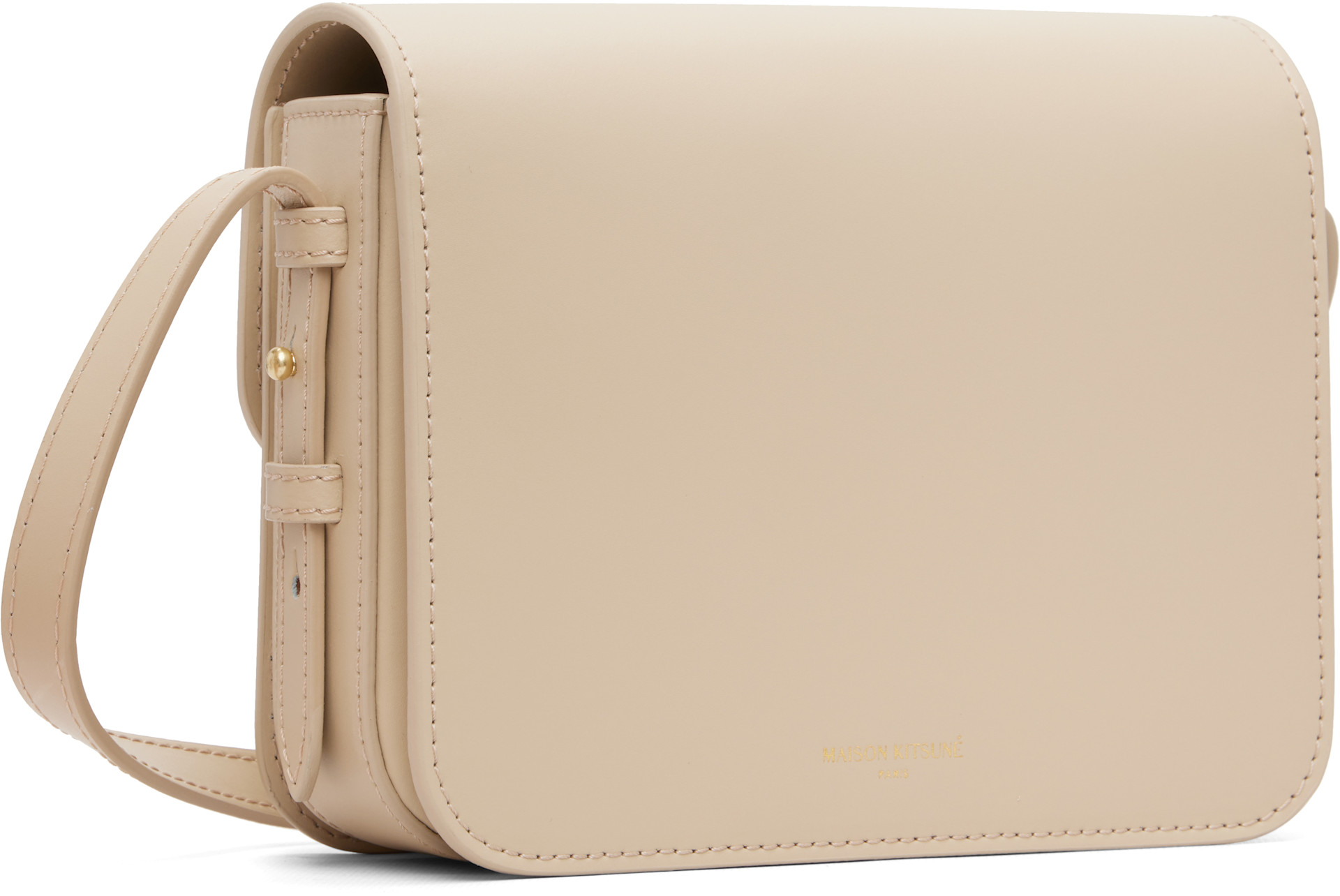 メイʕ•ᴥ•ʔ Maison Kitsuné: Beige Edie Bag | SSENSE