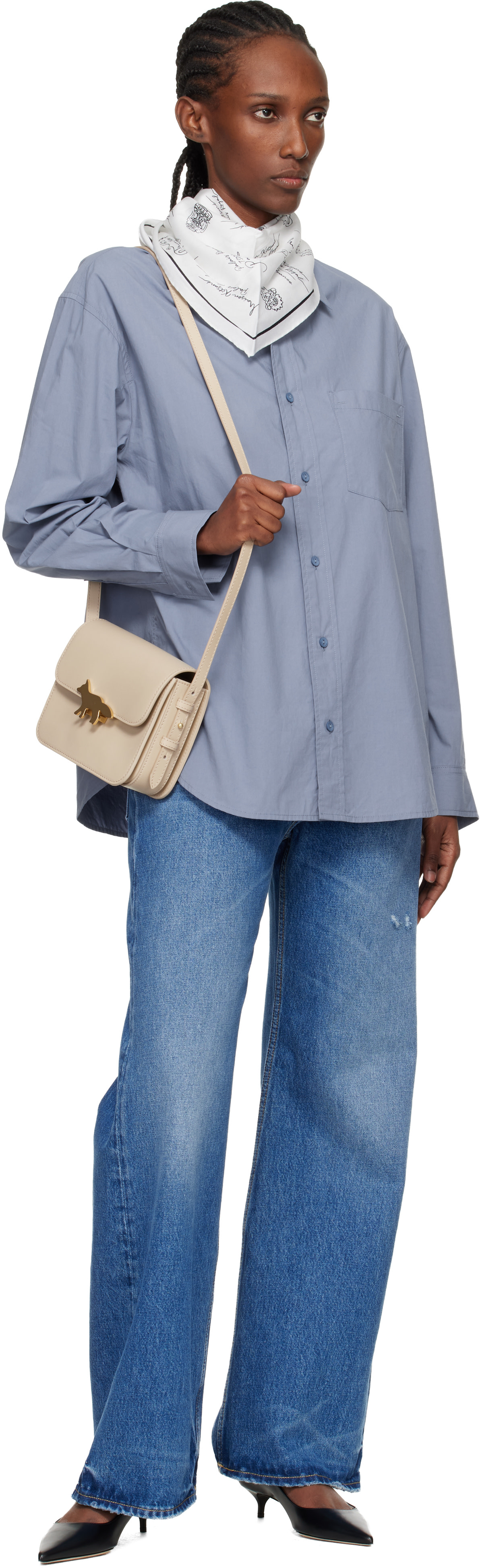 メイʕ•ᴥ•ʔ Maison Kitsuné: Beige Edie Bag | SSENSE