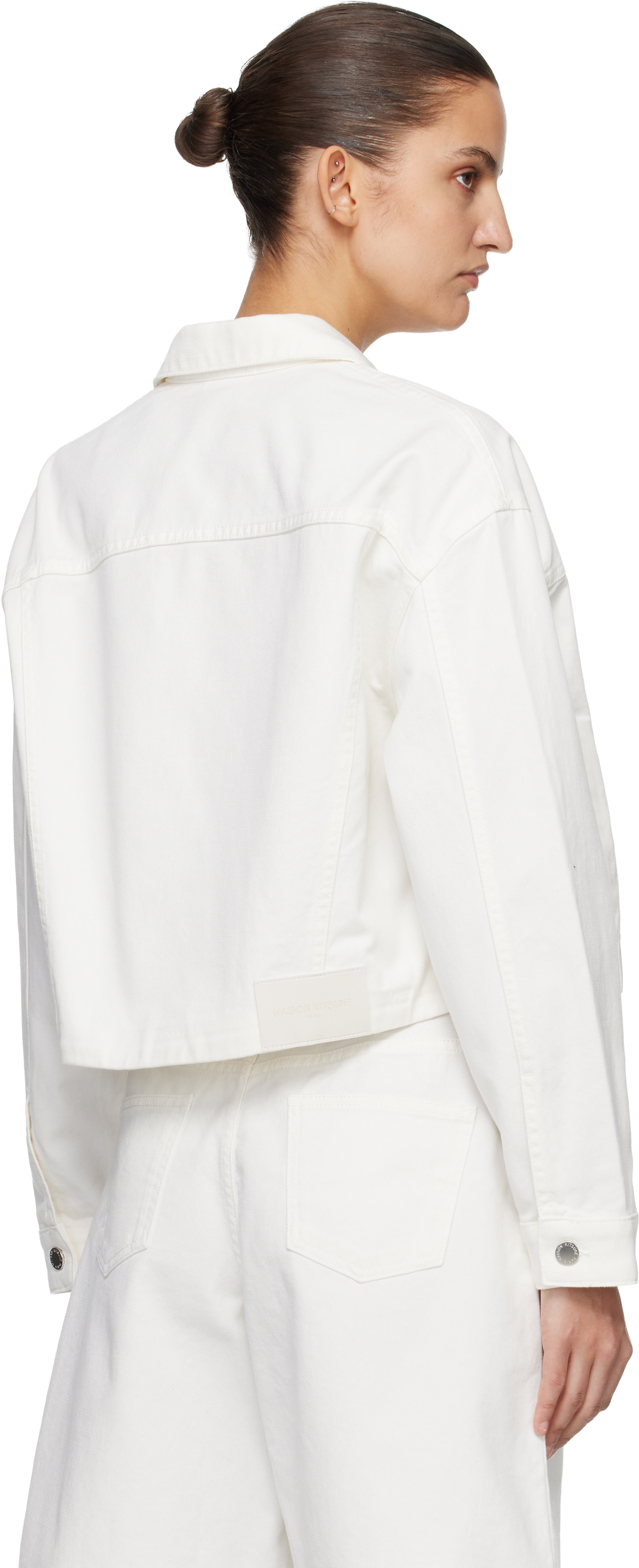 MAISON KITSUNÉ オフホワイト ジャケット Sサイズ Maison Kitsuné: White Denim Boxy Trucker Jacket | SSENSE