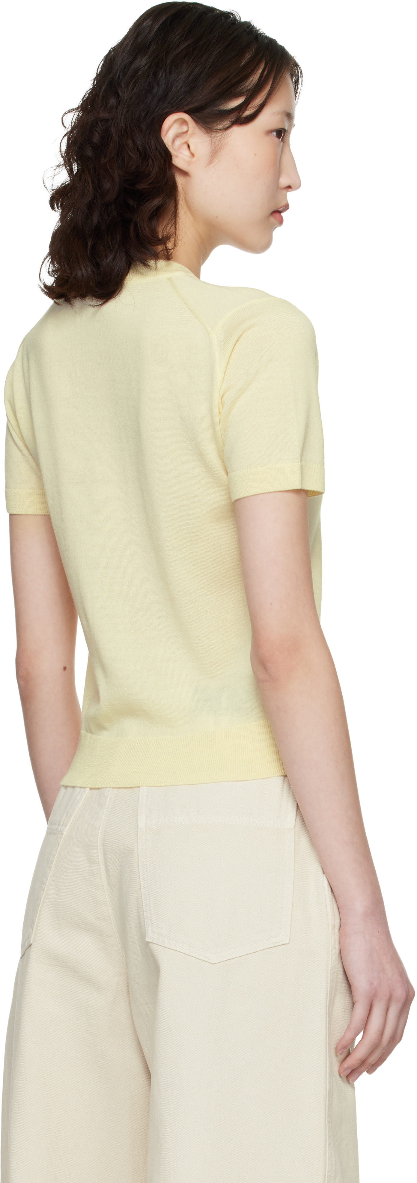 Maison Kitsuné: Yellow Baby Fox Fine Merino Sweater | SSENSE