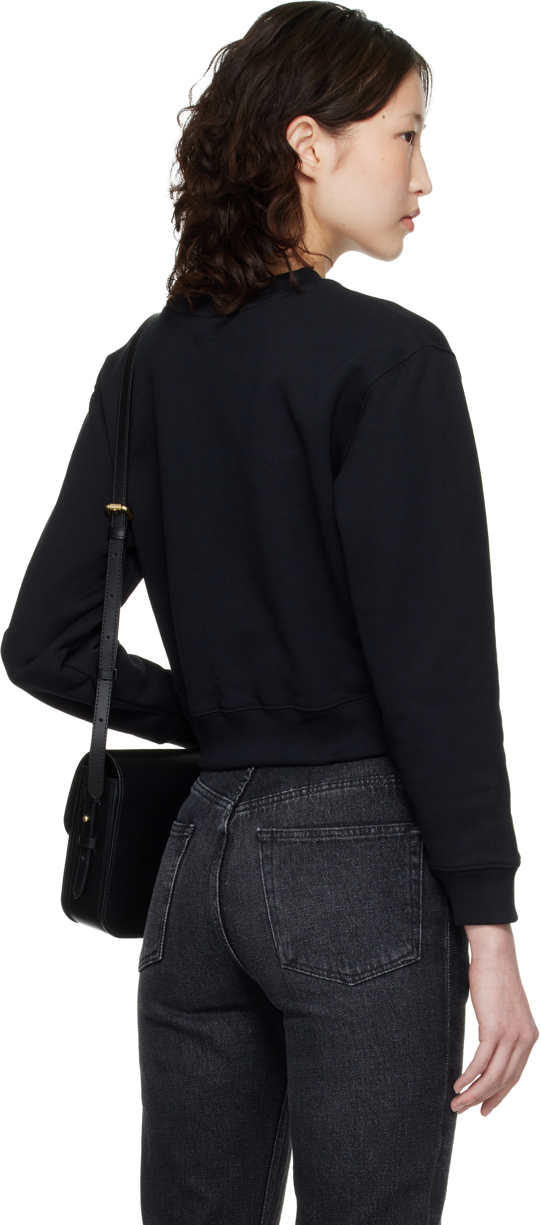 Maison Kitsuné - Pull molletonné écourté 'Maison Kitsuné Paris' noir