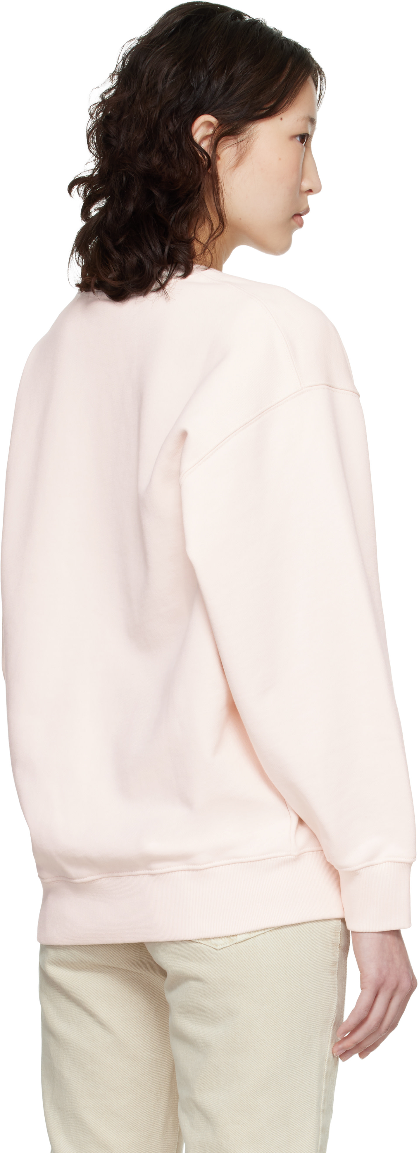 Maison Kitsuné - Pull molletonné surdimensionné rose à logo Baby Fox