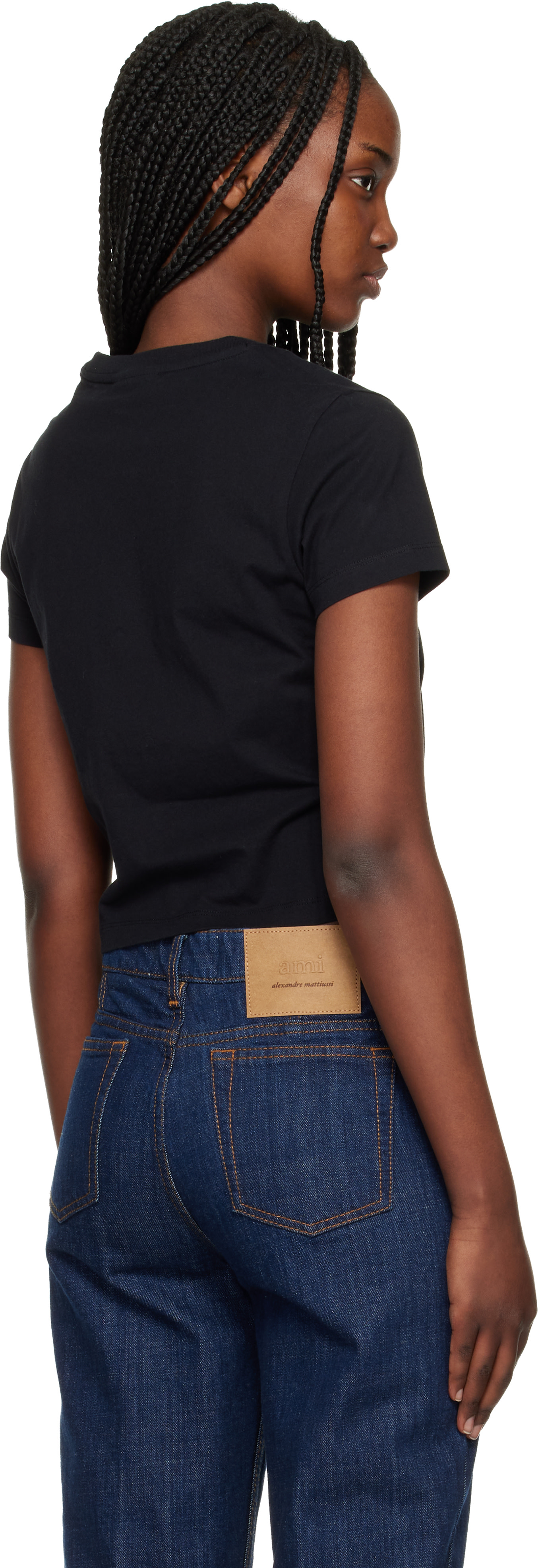 Maison Kitsuné - Micro t-shirt noir à logo