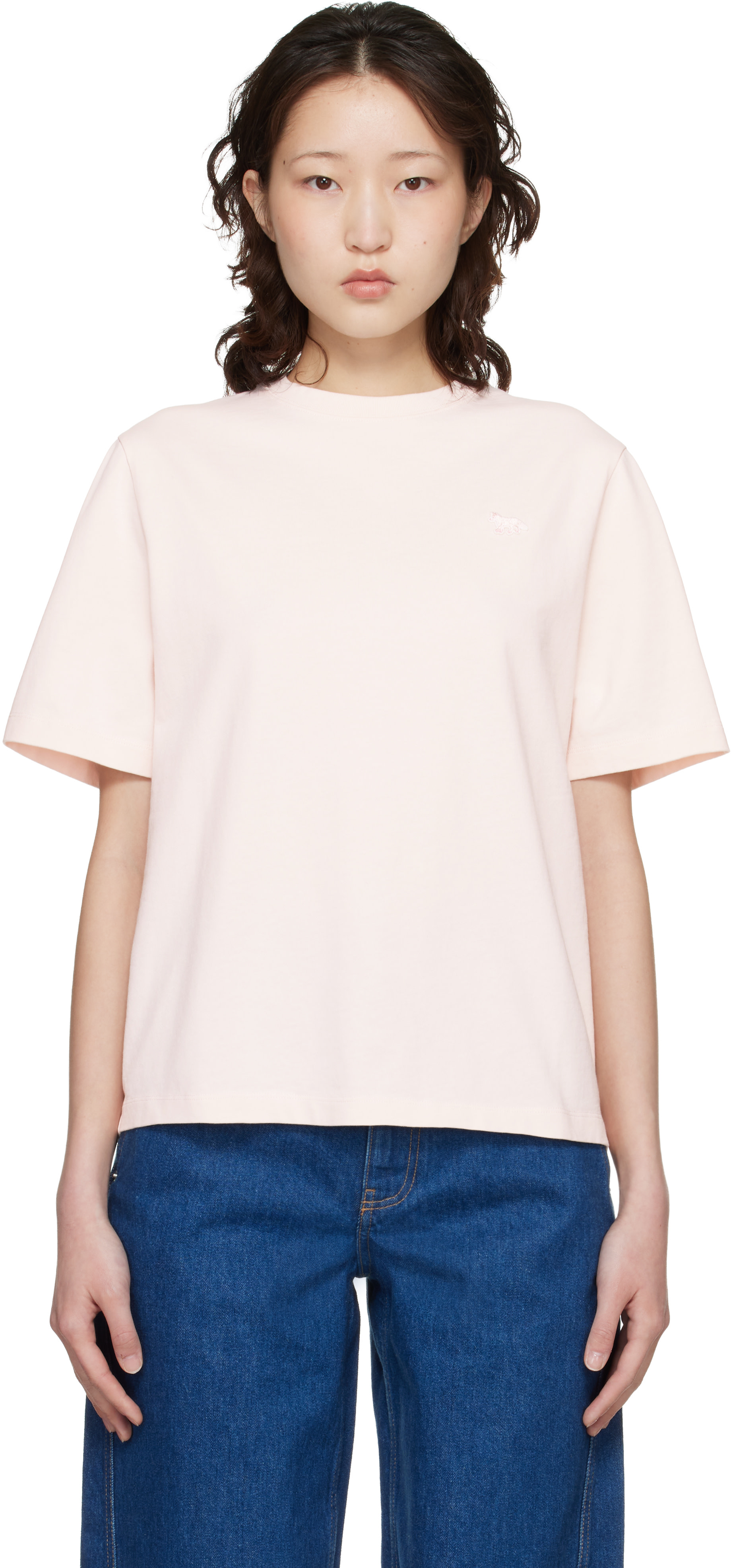 Maison Kitsuné: ピンク ベビーフォックス コンフォート Tシャツ