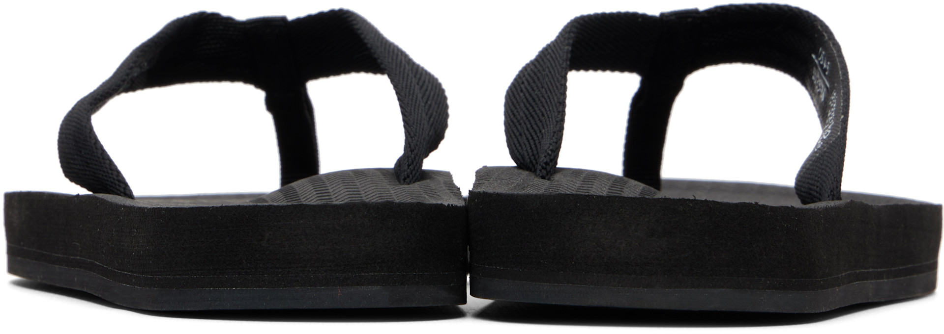 きつねです Maison Kitsuné: Black Indosole Edition 'Easy Living' Flip-Flops