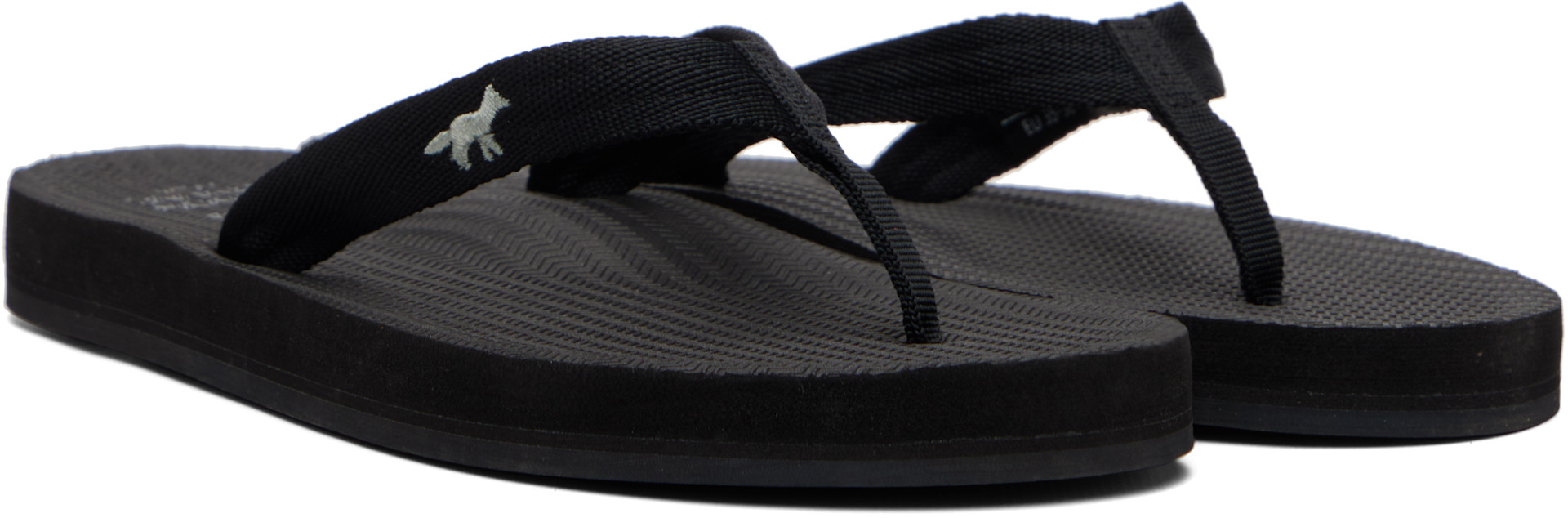 Maison Kitsuné: Black Indosole Edition 'Easy Living' Flip-Flops