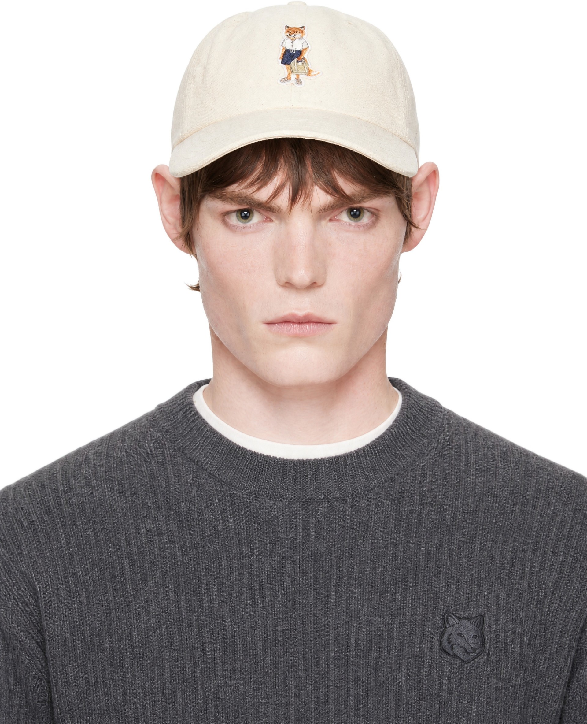 Maison Kitsuné - Off-White Dressed Fox Cap