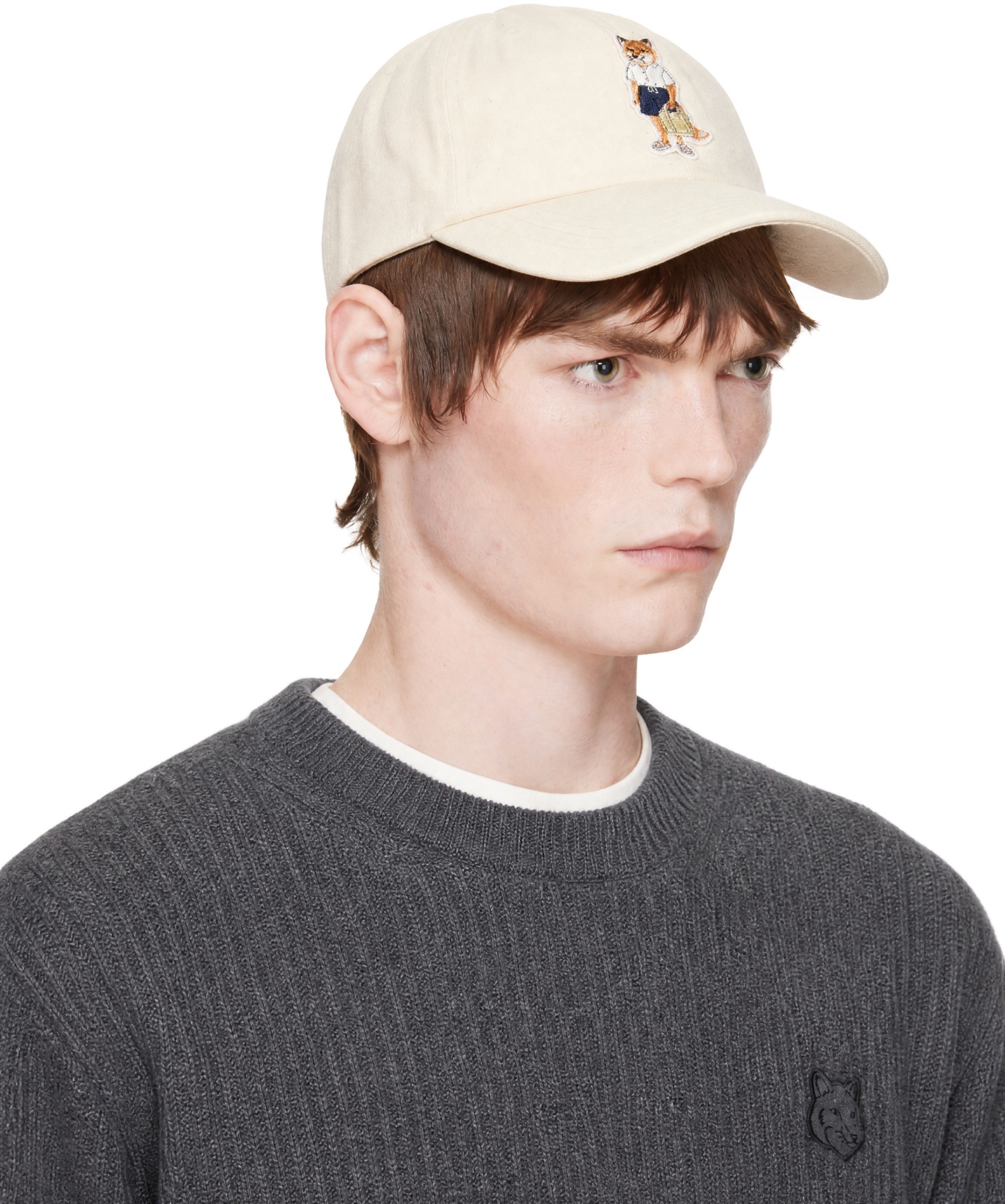 Maison Kitsuné - Off-White Dressed Fox Cap