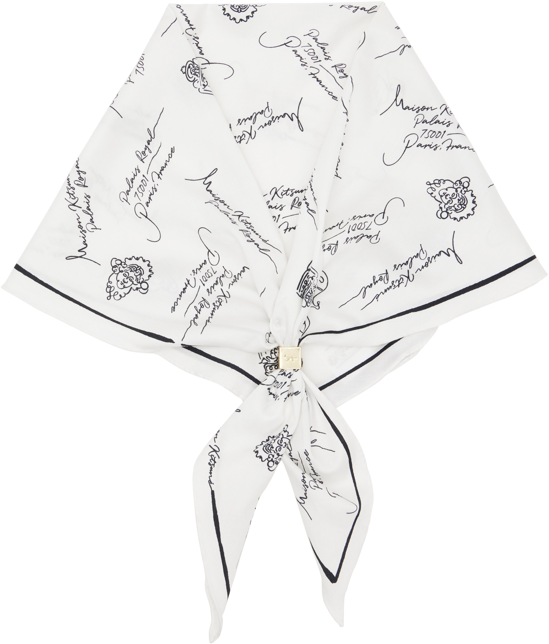 Maison Kitsuné: White Poetic Paris Scarf | SSENSE