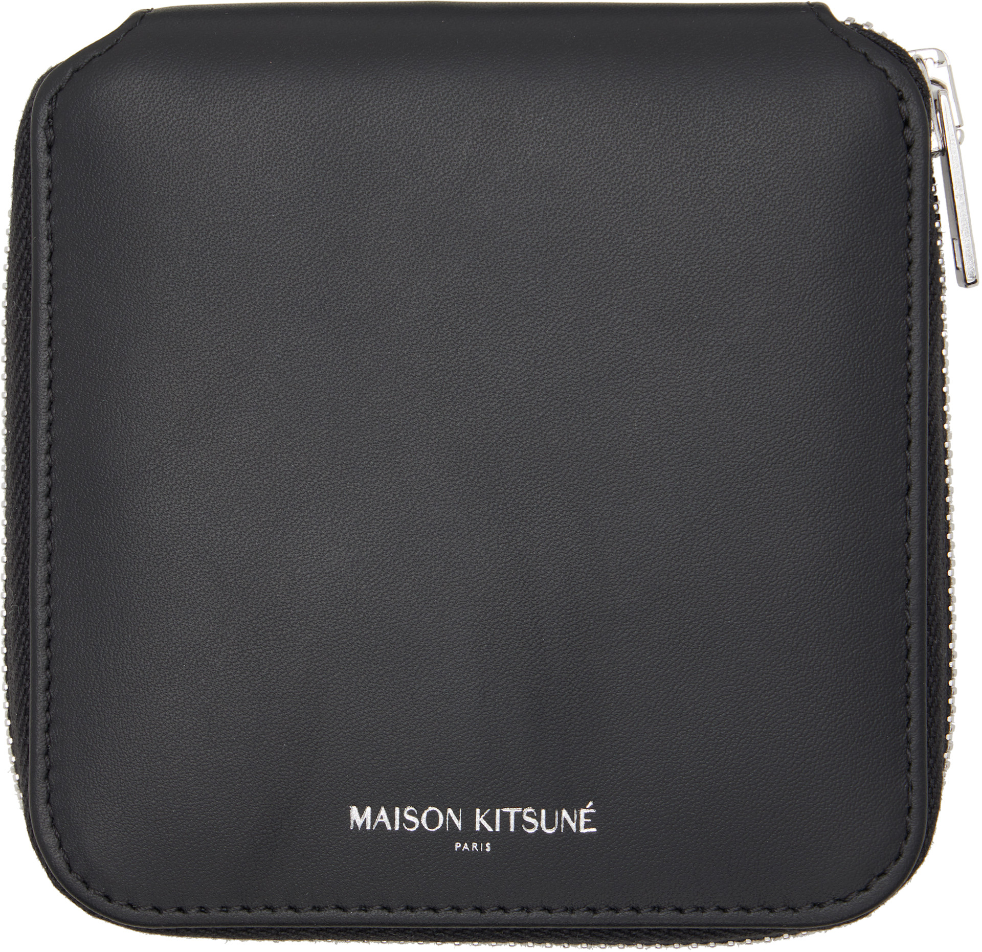 Maison Kitsuné: Black 'Maison Kitsuné Paris' Wallet | SSENSE