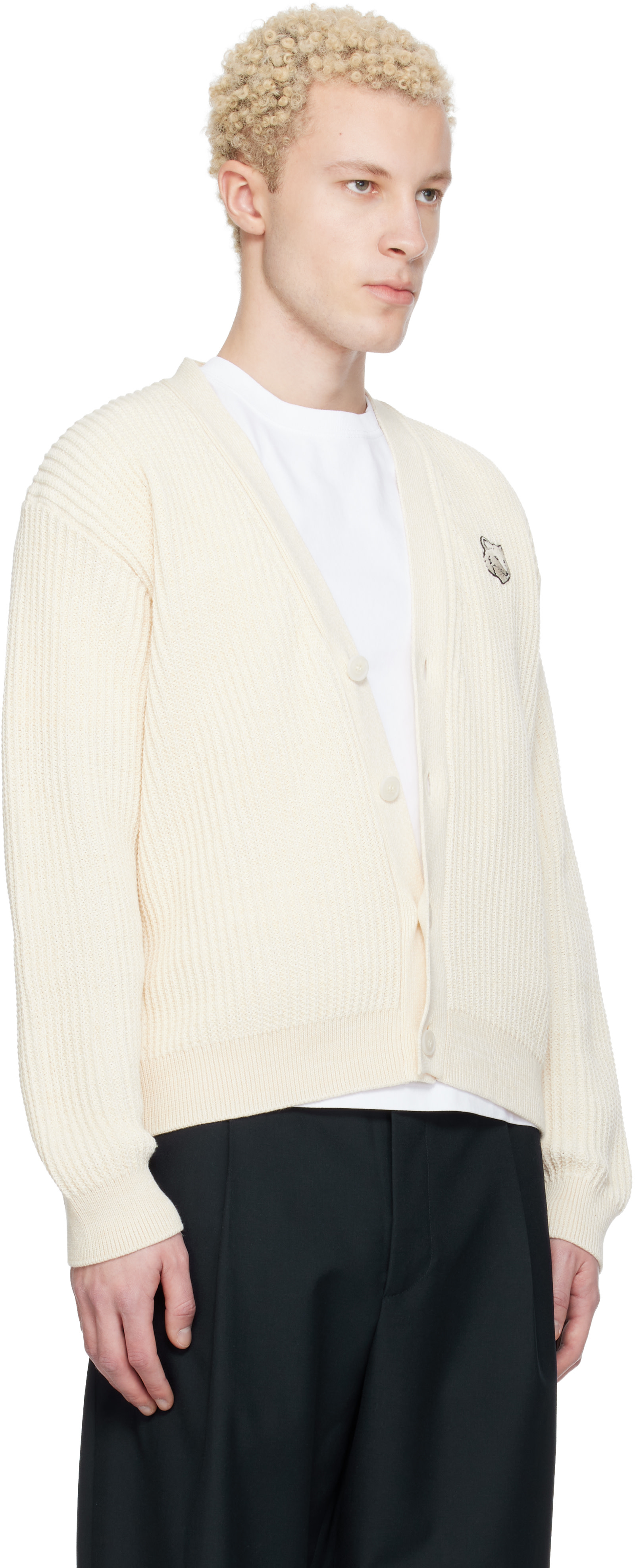 Maison Kitsuné: オフホワイト フォックスヘッド コットンリブ