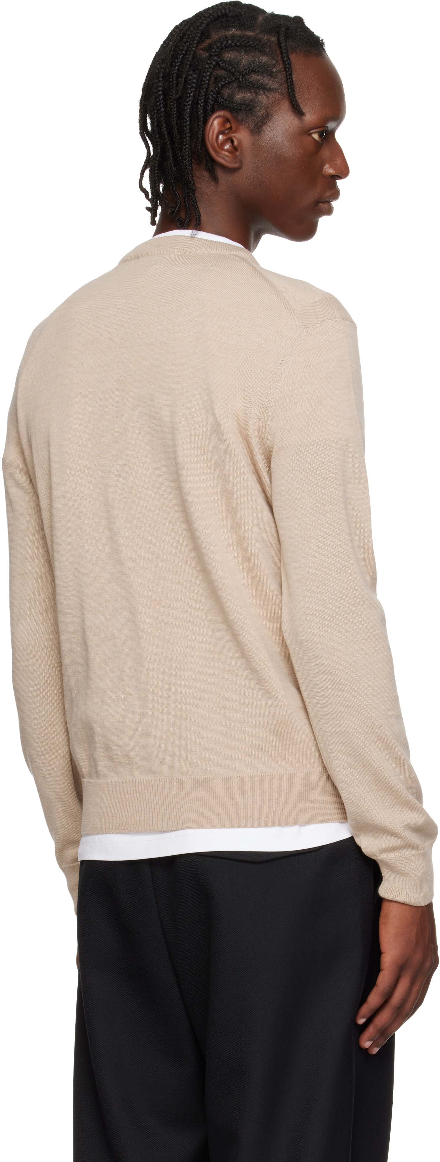 Kitsuné sweater Maison Kitsuné: Beige Fox Head Merino Regular Sweater | SSENSE Canada