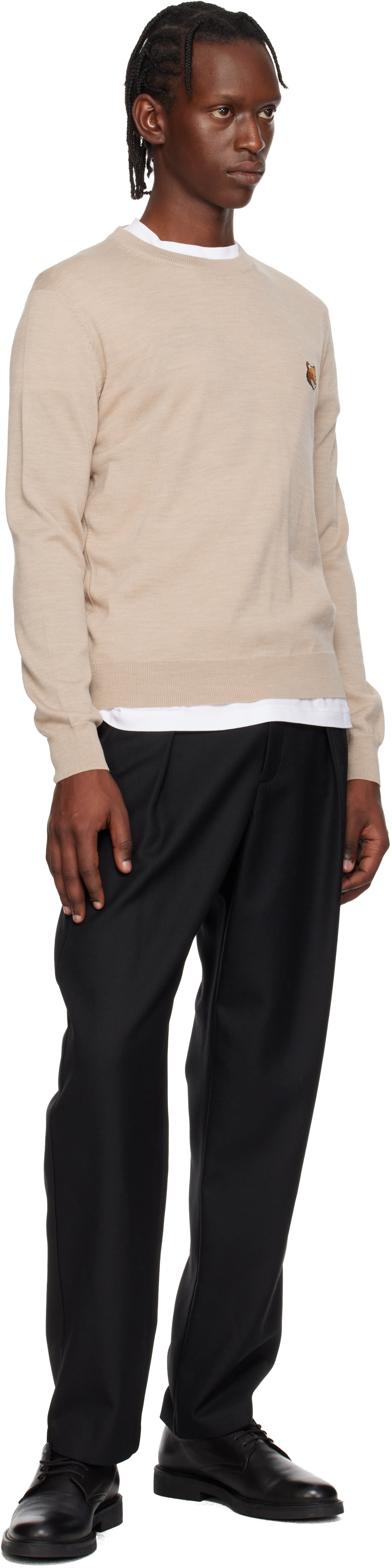 Kitsuné sweater Maison Kitsune Sky Blue Big Fox Head Intarsia Crewneck Sweater