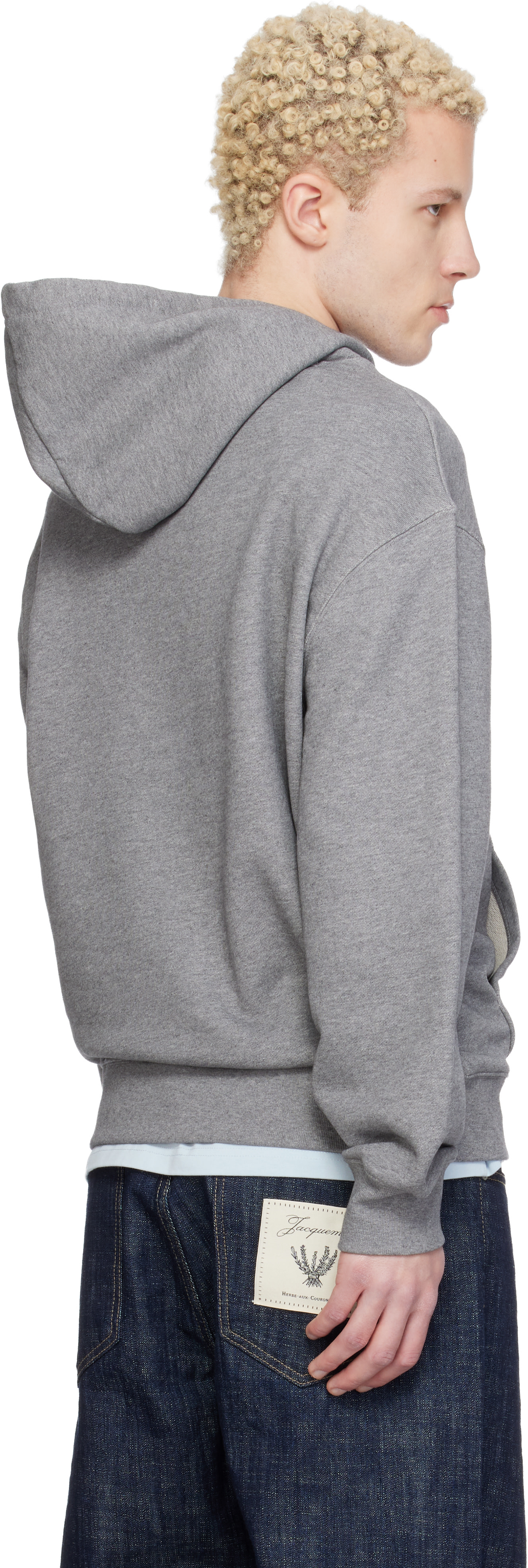 Maison Kitsuné - Pull à capuche décontracté gris à logo Fox Head