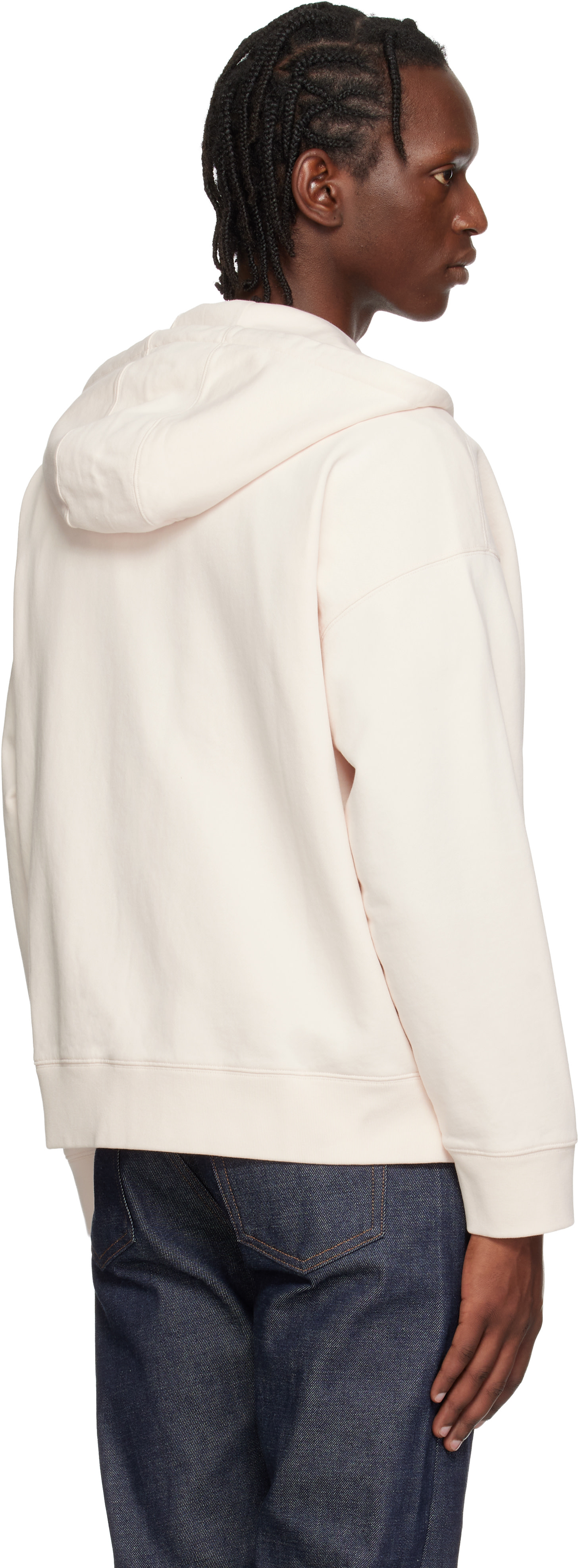 【MAISON KITSUNÉ】フーディー S ピーチ Maison Kitsuné: Pink Fox Head Zipped Oversize Hoodie | SSENSE