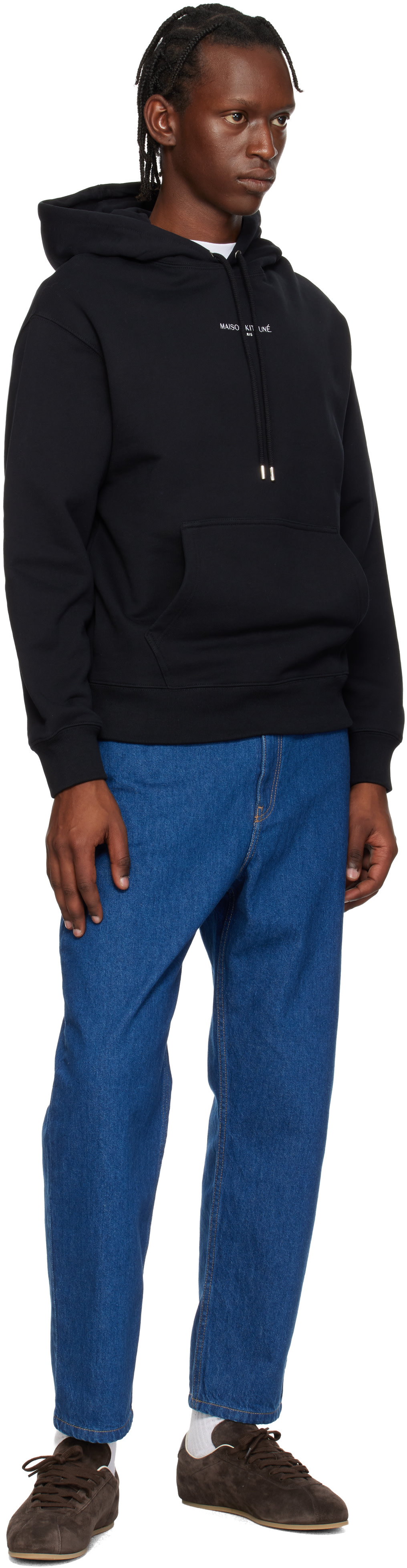 Maison Kitsuné - Pull à capuche décontracté noir à logo