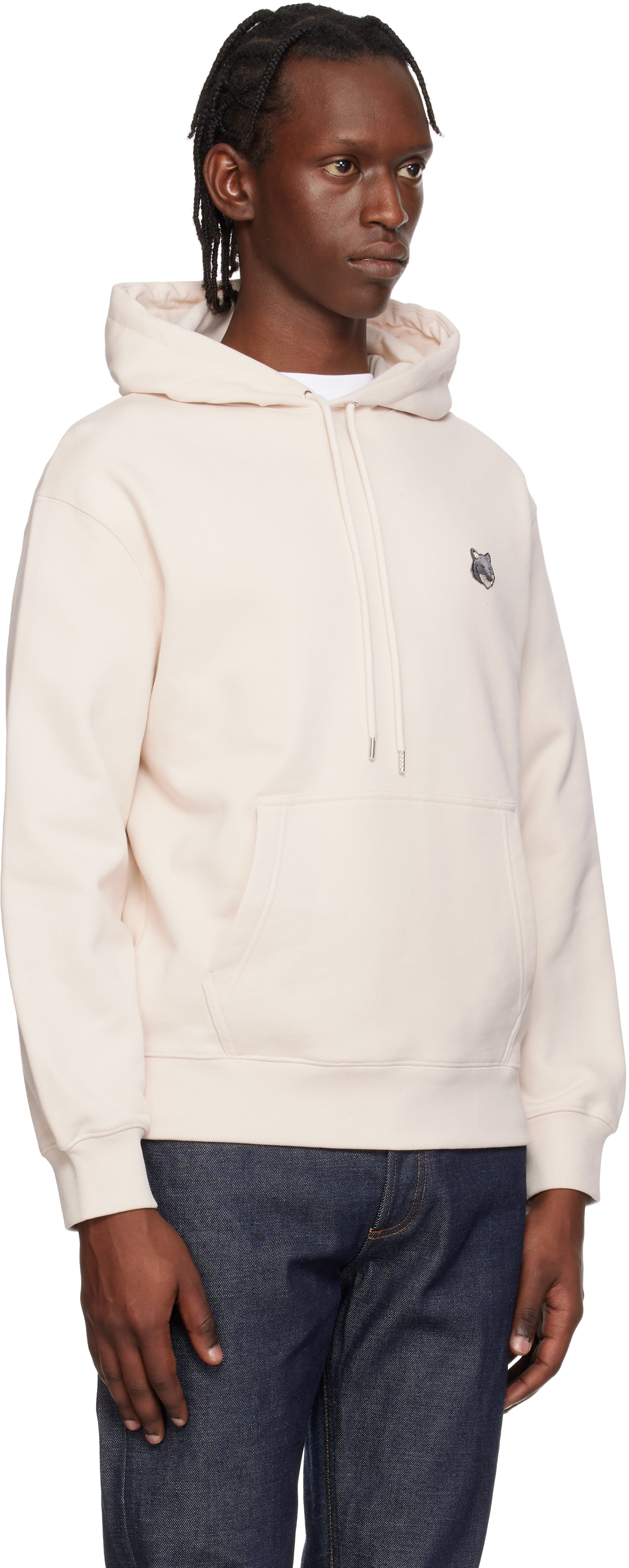 Maison Kitsuné - Pull à capuche décontracté mauve à logo Fox Head