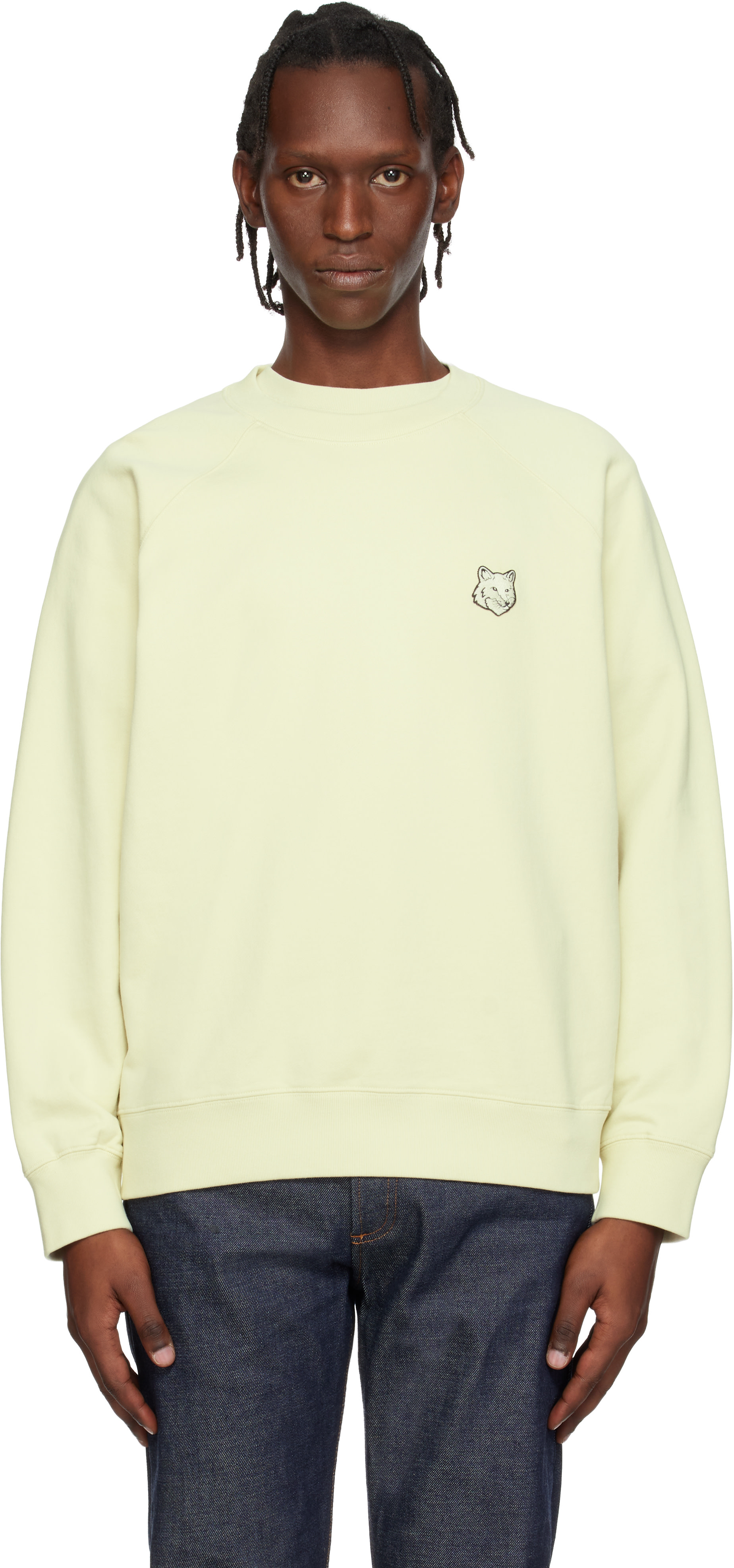Maison Kitsuné: Green Fox Head Oversize Sweatshirt | SSENSE