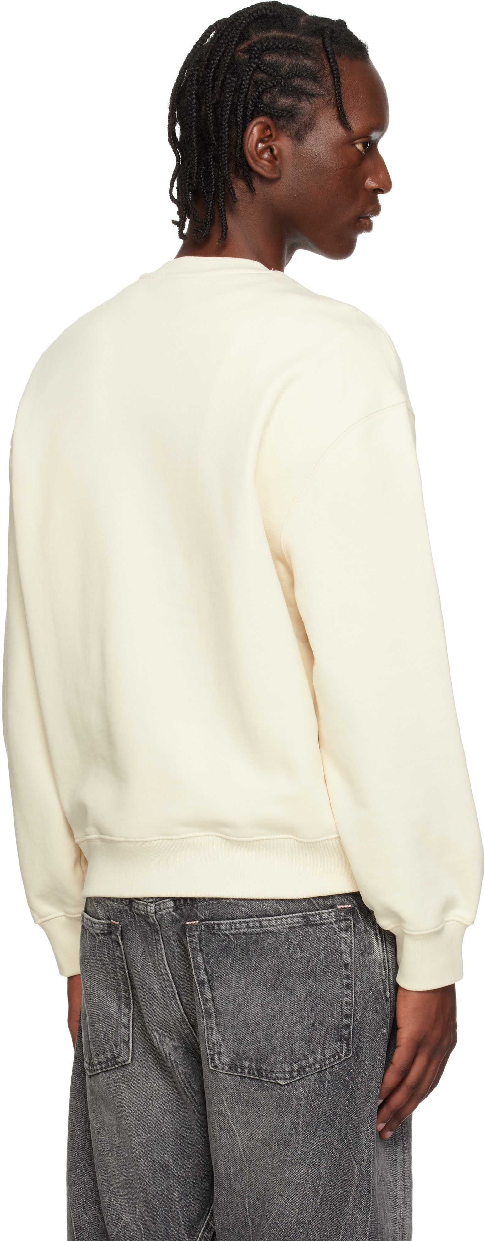 Maison Kitsuné - Pull molletonné décontracté blanc cassé
