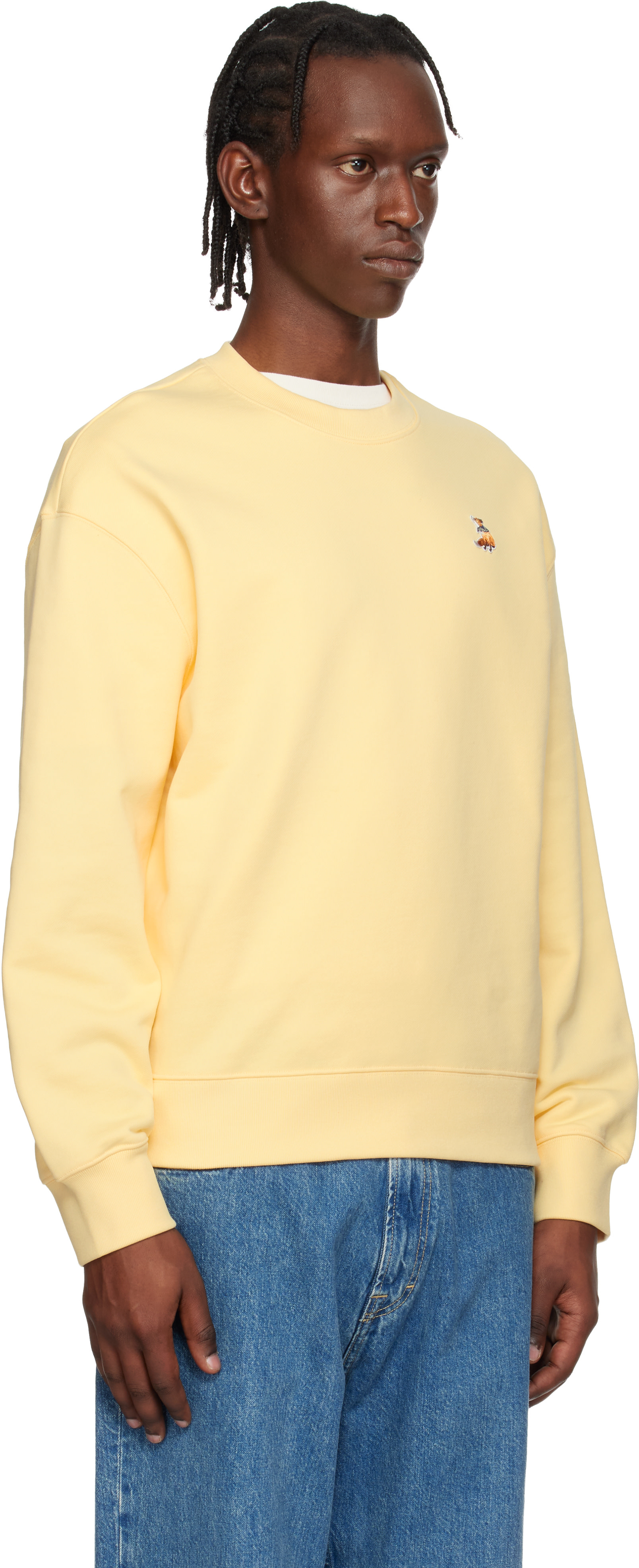 Maison Kitsuné: Yellow Dreaming Fox Comfort Sweatshirt | SSENSE