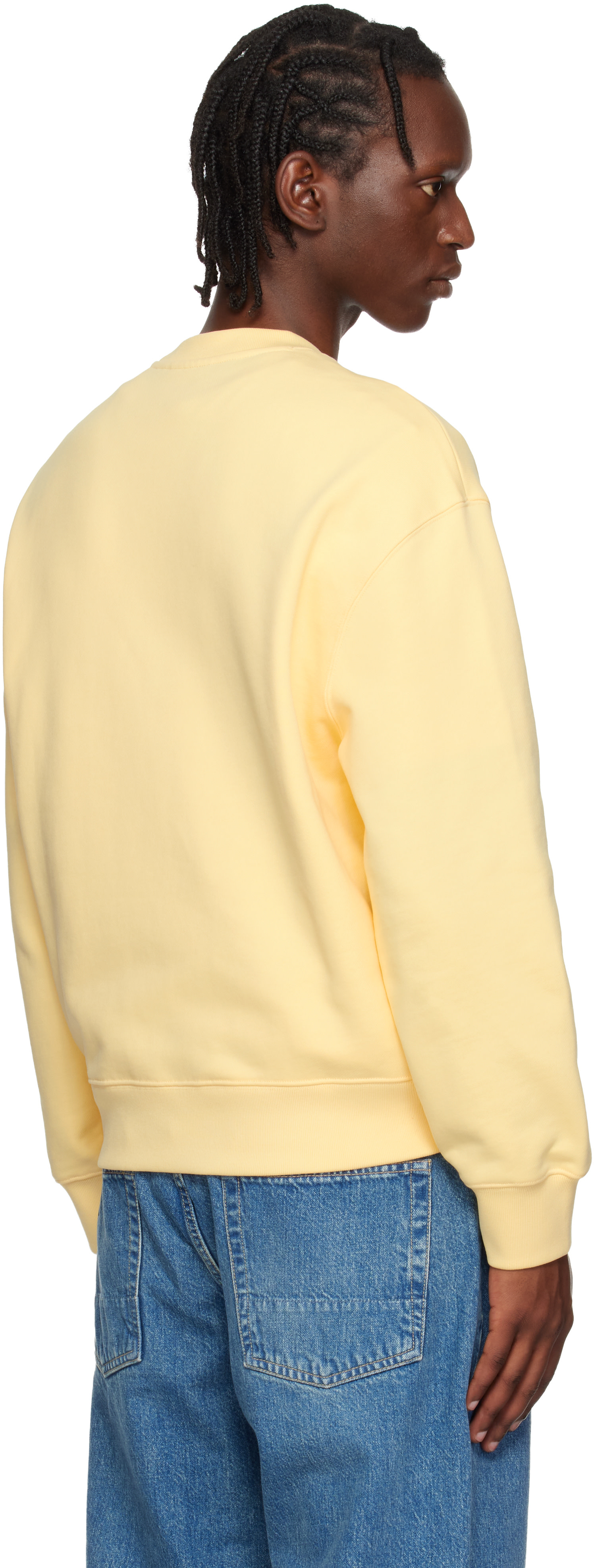 Maison Kitsuné - Pull molletonné décontracté jaune à logo Dreaming Fox