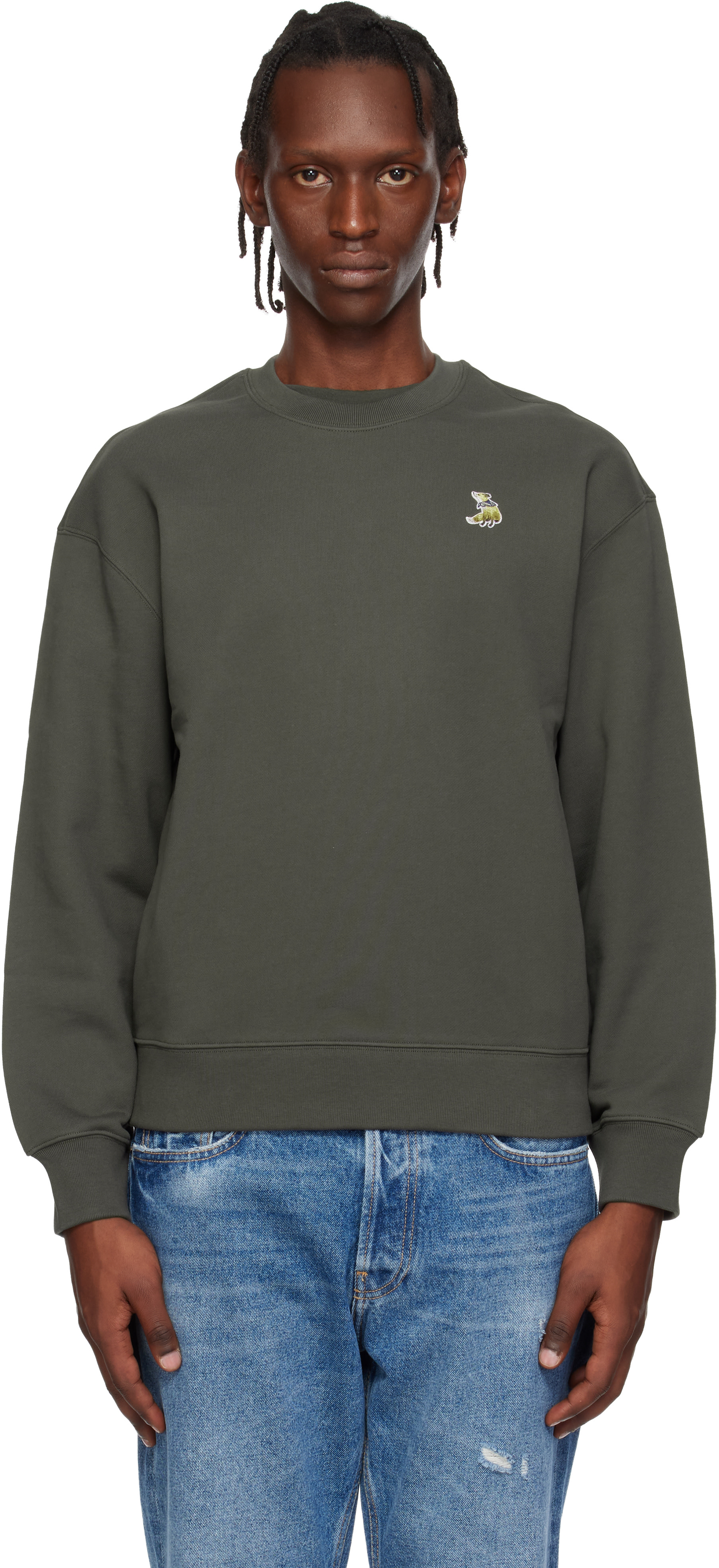 Maison Kitsuné - Pull molletonné décontracté brun à logo Dreaming Fox