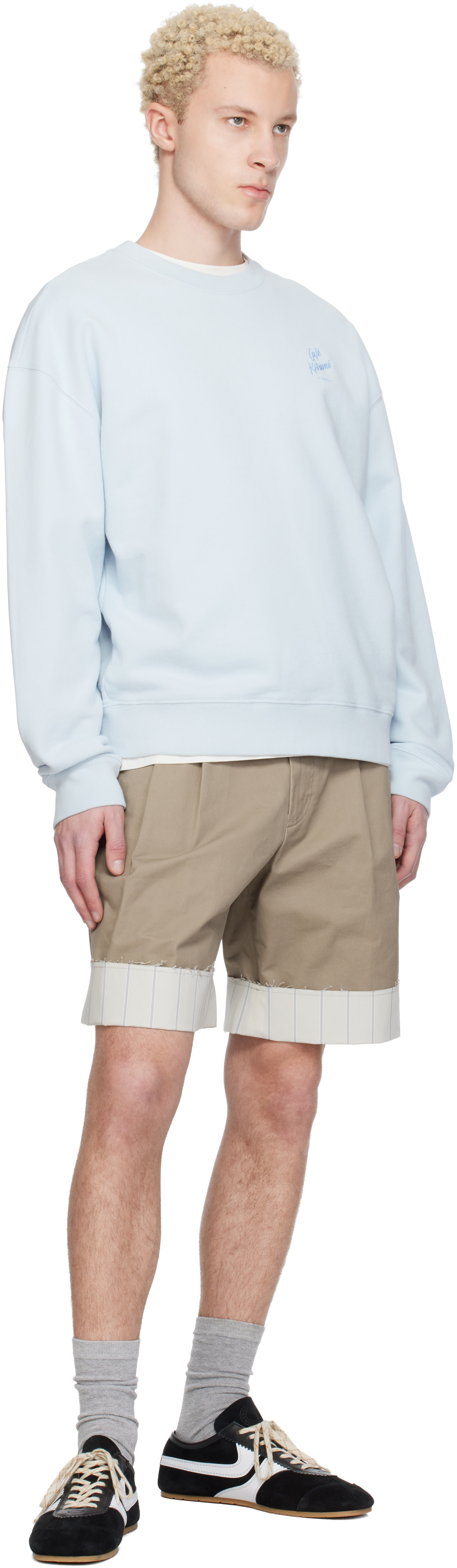 Maison Kitsuné - Pull molletonné décontracté bleu - Café Kitsuné